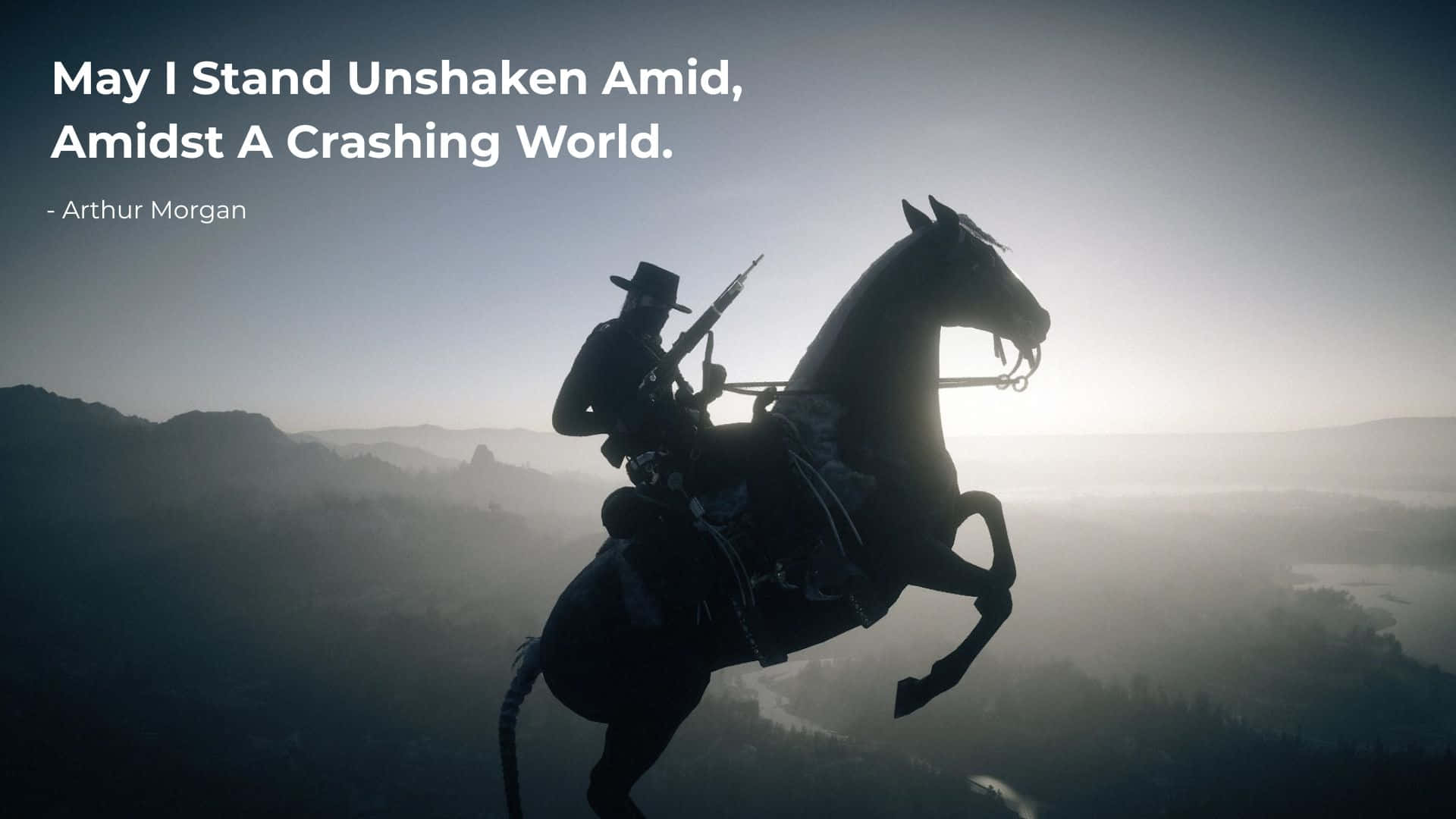 Arthur Morgan, cowboy, rearing horse, Full HD Desktop Wallpaper