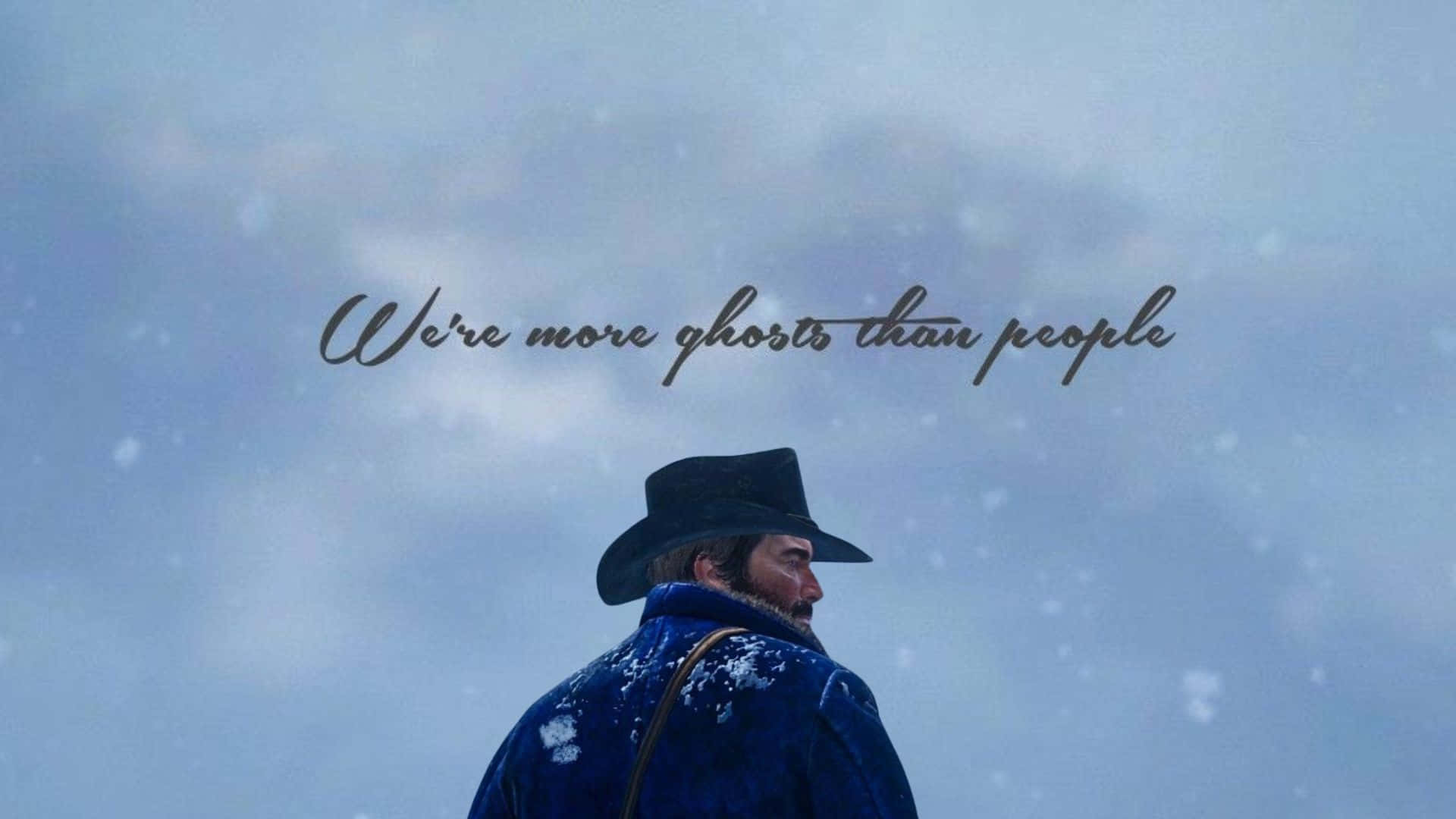 Arthur Morgan, black cowboy hat, blue coat, Full HD Desktop Wallpaper