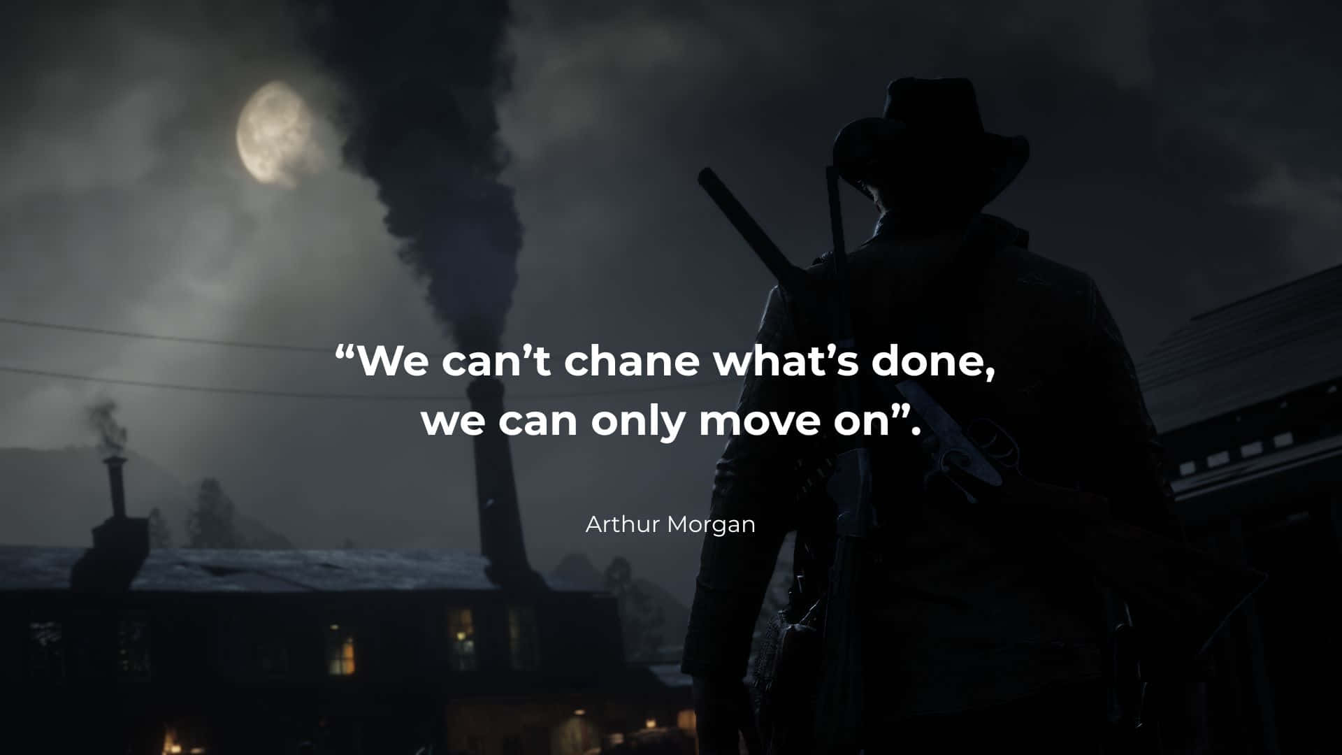 Arthur Morgan, full moon, factory chimney, Full HD Desktop Wallpaper