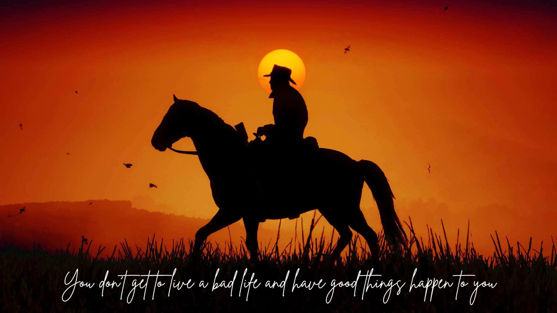 Arthur Morgan, Sunset, Cowboy, Full HD Desktop Wallpaper