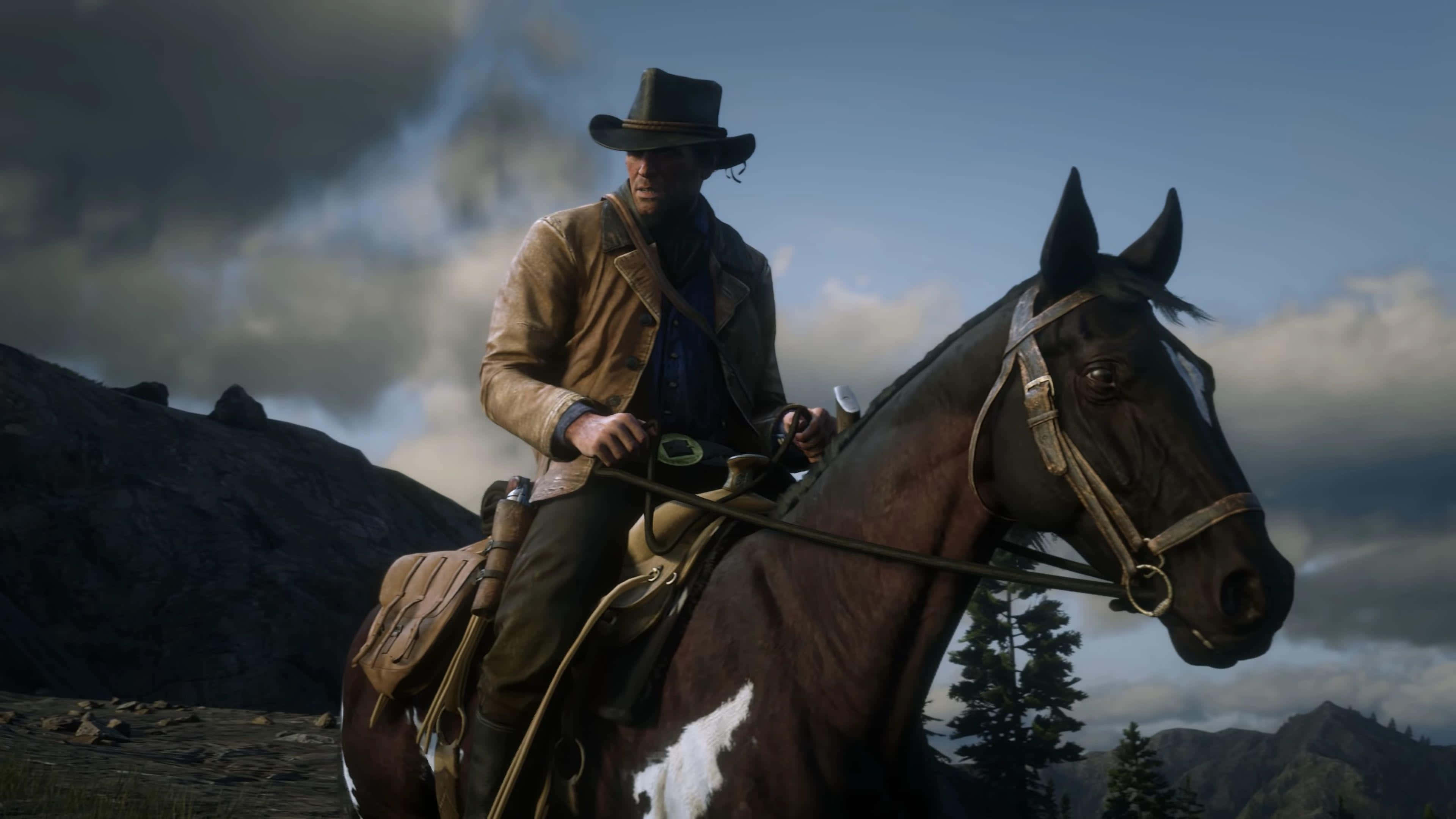 Arthur Morgan, brown coat, hat, 4K Desktop Wallpaper
