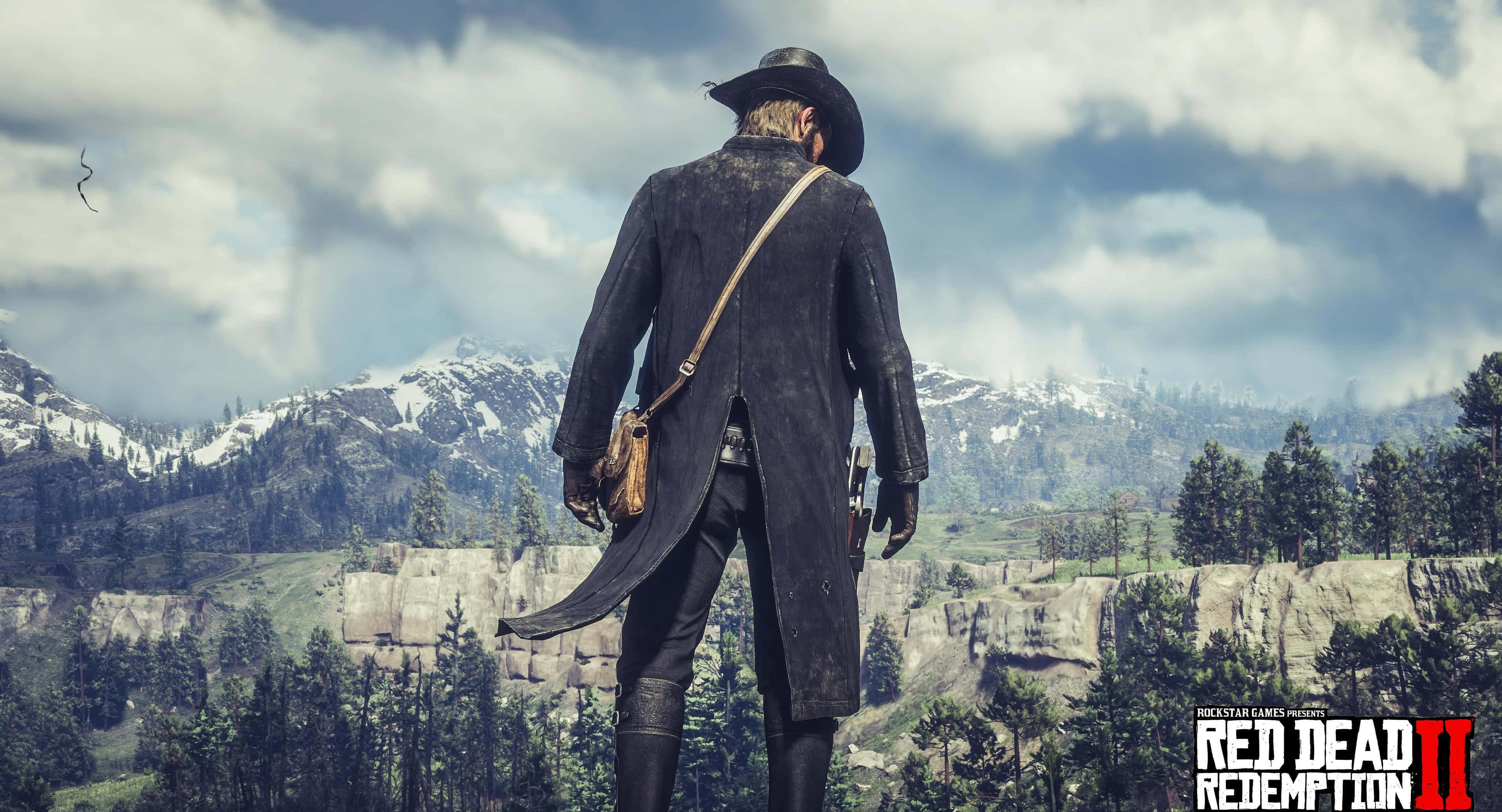 Arthur Morgan, mountain, snow-capped mountains, 4K Desktop Wallpaper
