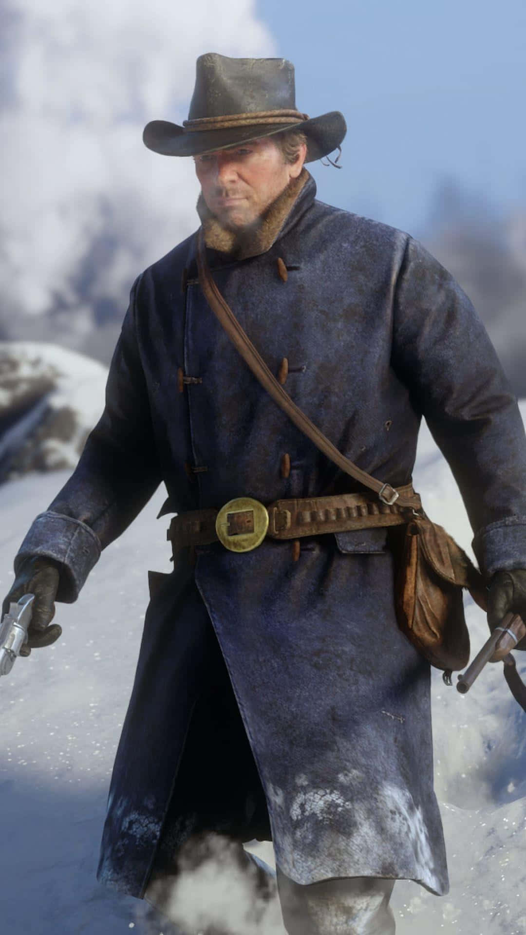 Arthur Morgan, winter, outlaw, Full HD Phone Wallpaper