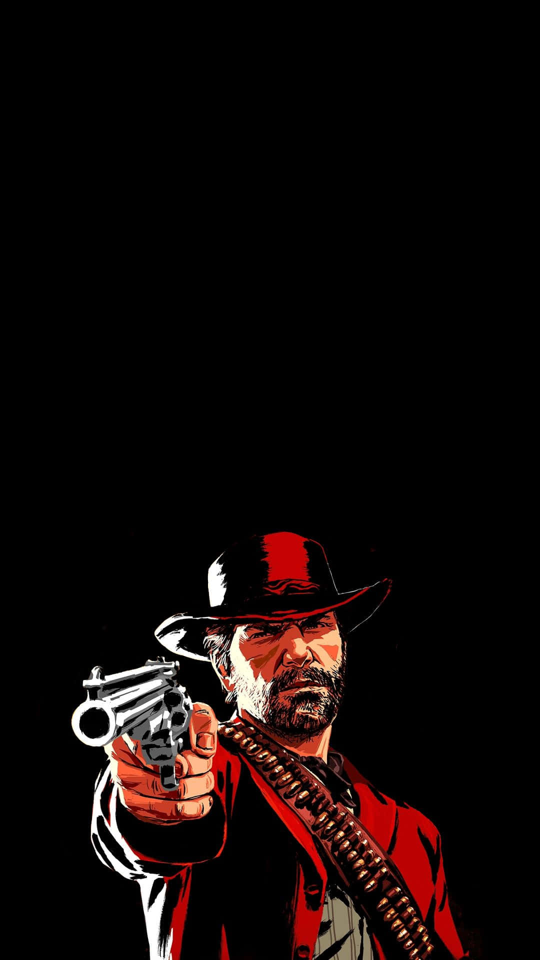 Arthur Morgan, red coat, black hat, Full HD Phone Wallpaper