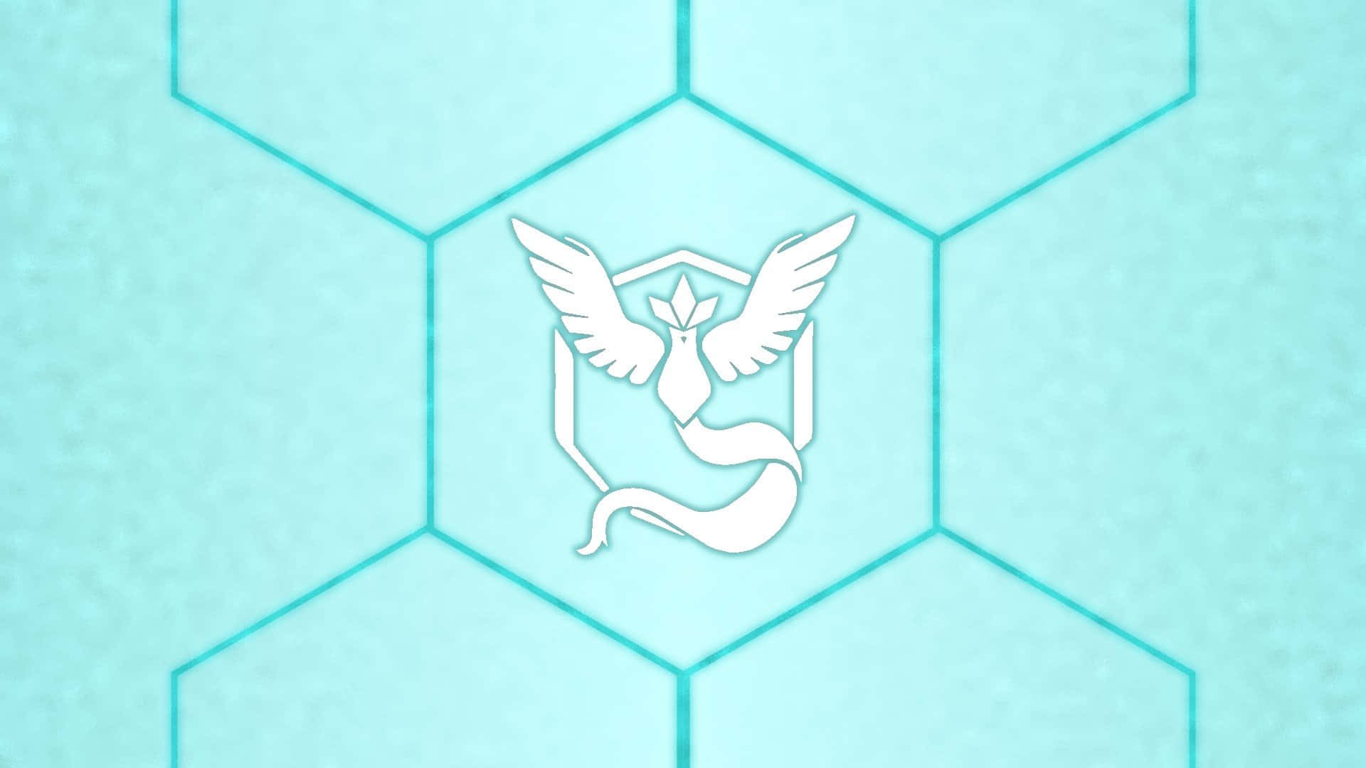 Articuno, honeycomb pattern, white stylized bird emblem, Full HD Desktop Wallpaper