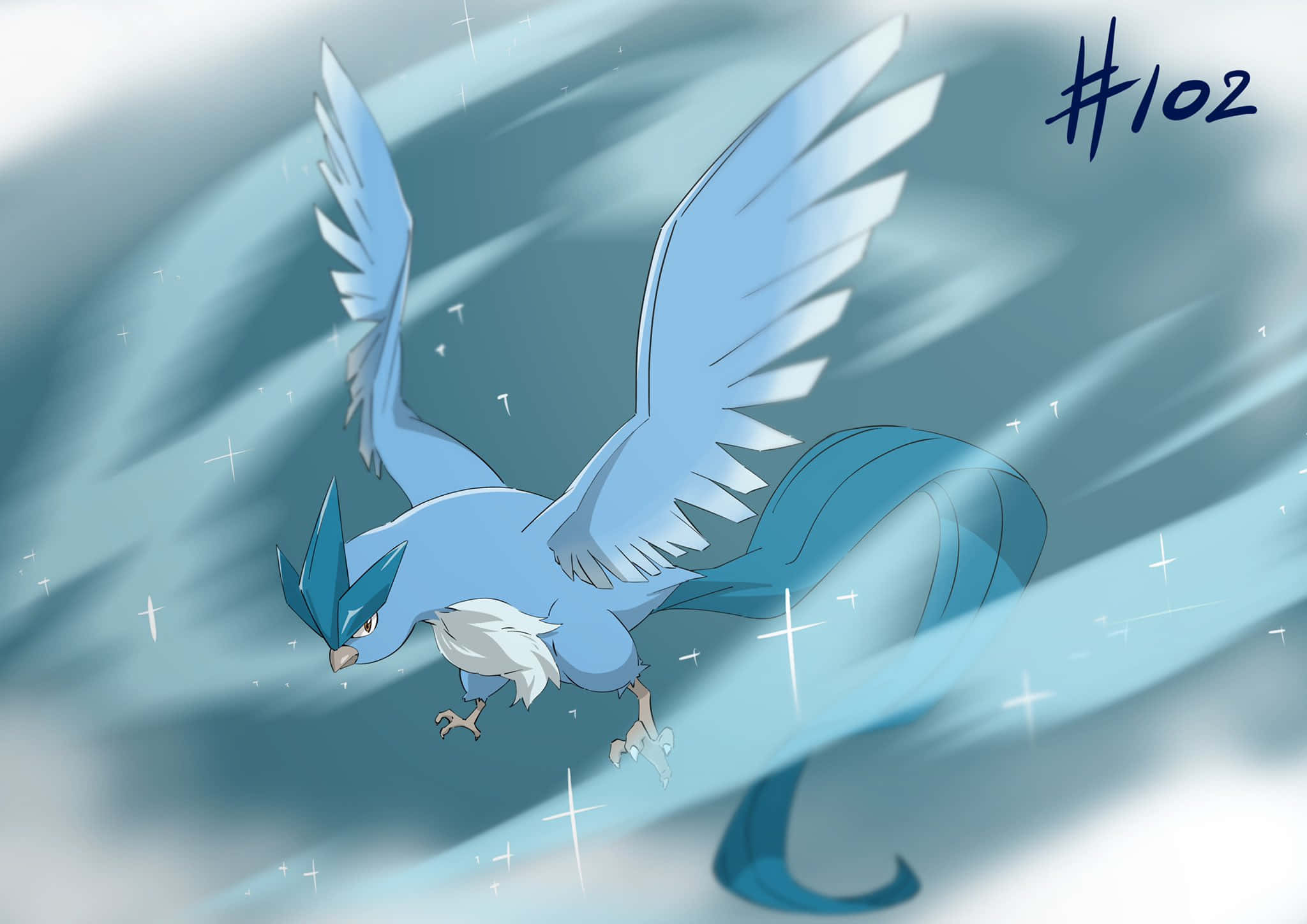 Articuno, blue, bird-like, Full HD Desktop Wallpaper