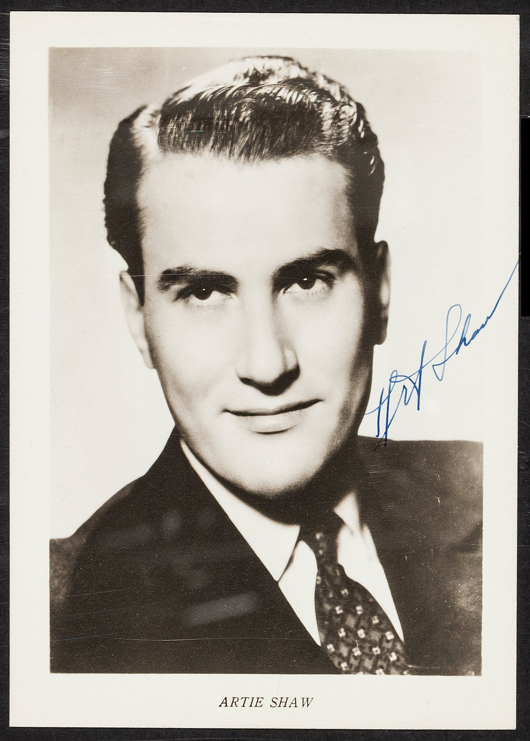 Artie Shaw, suit and tie, signature, Full HD Phone Wallpaper