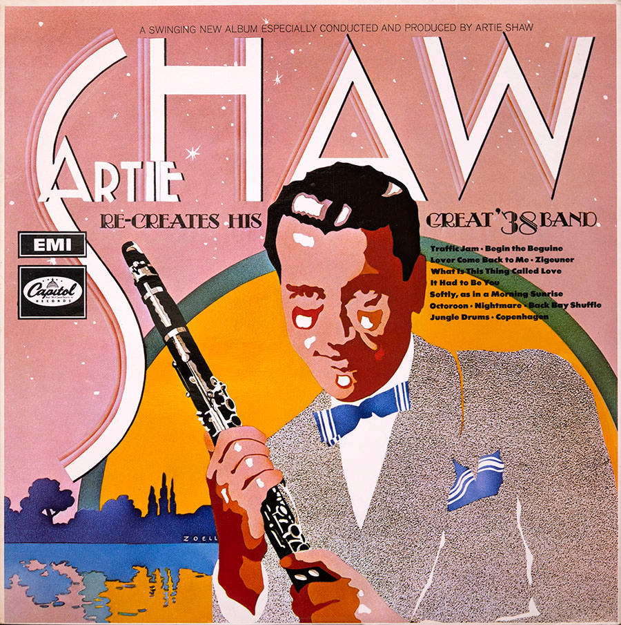 Artie Shaw, clarinet, pink and orange sunset, SD Phone Wallpaper