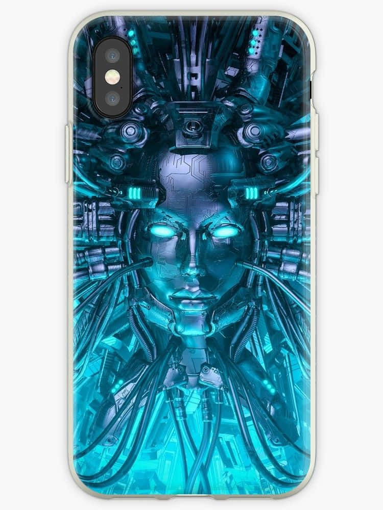 Artificial Intelligence, glowing blue eyes, cybernetic humanoid, SD Phone Wallpaper