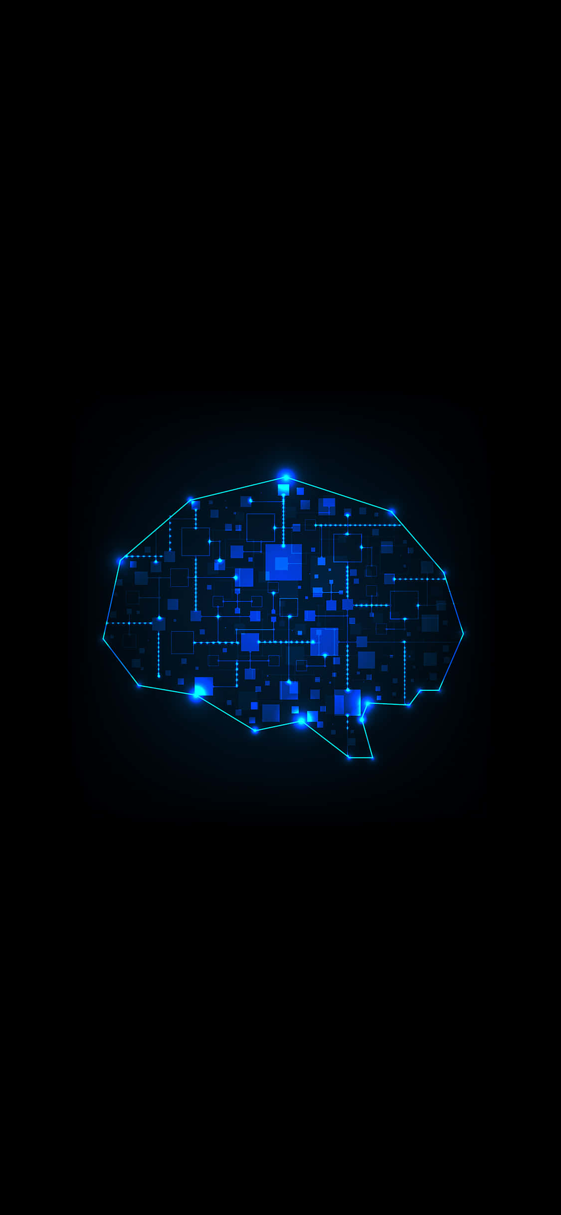 artificial intelligence, glowing blue, digital brain silhouette, Full HD Phone Wallpaper