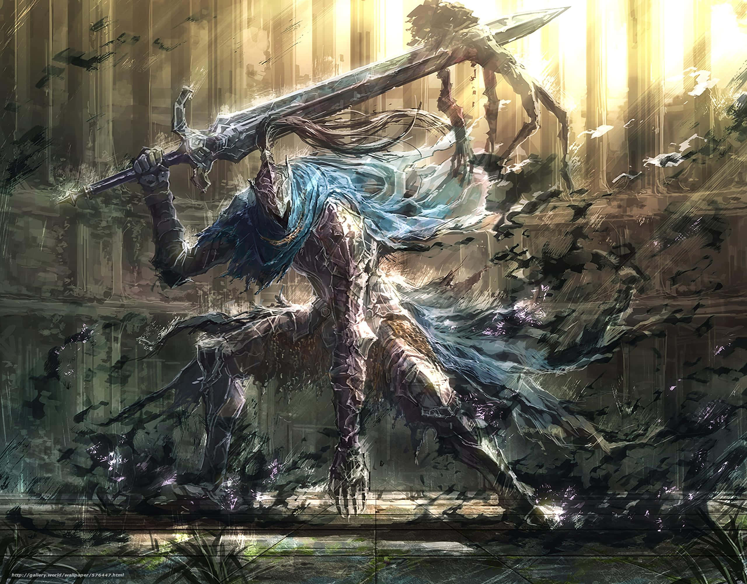 Artorias The Abysswalker, massive sword, monstrous creature, 2K Desktop Wallpaper