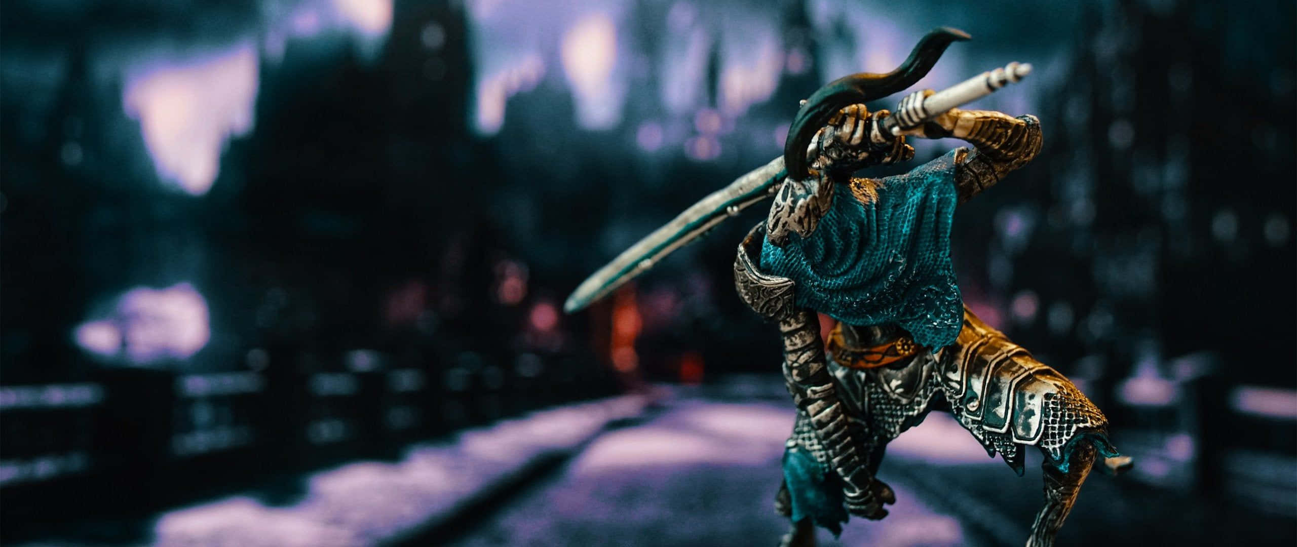 Artorias The Abysswalker, longsword, dark fantasy cityscape, 2K Desktop Wallpaper