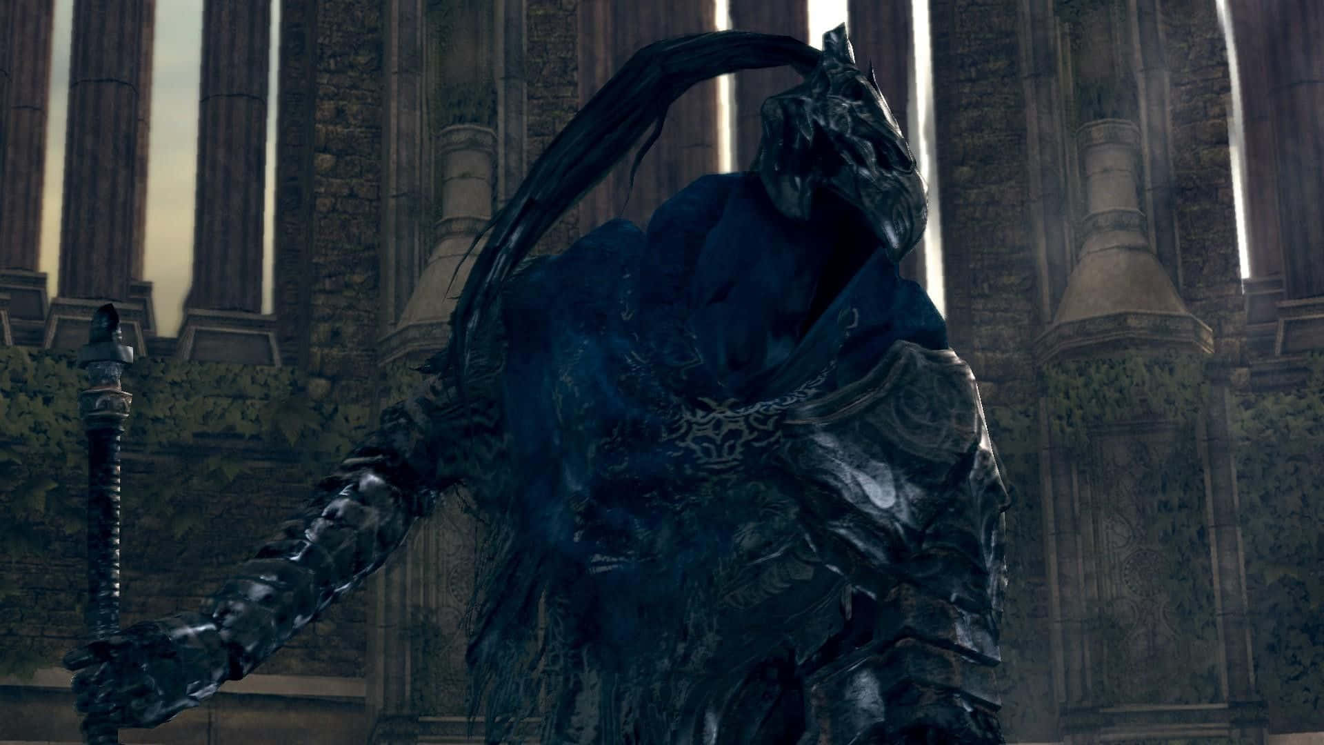 Artorias The Abysswalker, dark armored knight, long black cape, Full HD Desktop Wallpaper