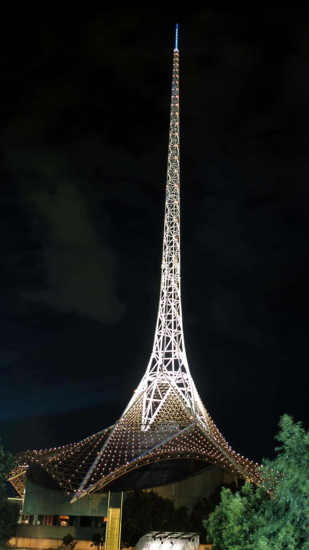 Arts Centre Melbourne, spire, night view, Full HD Phone Wallpaper