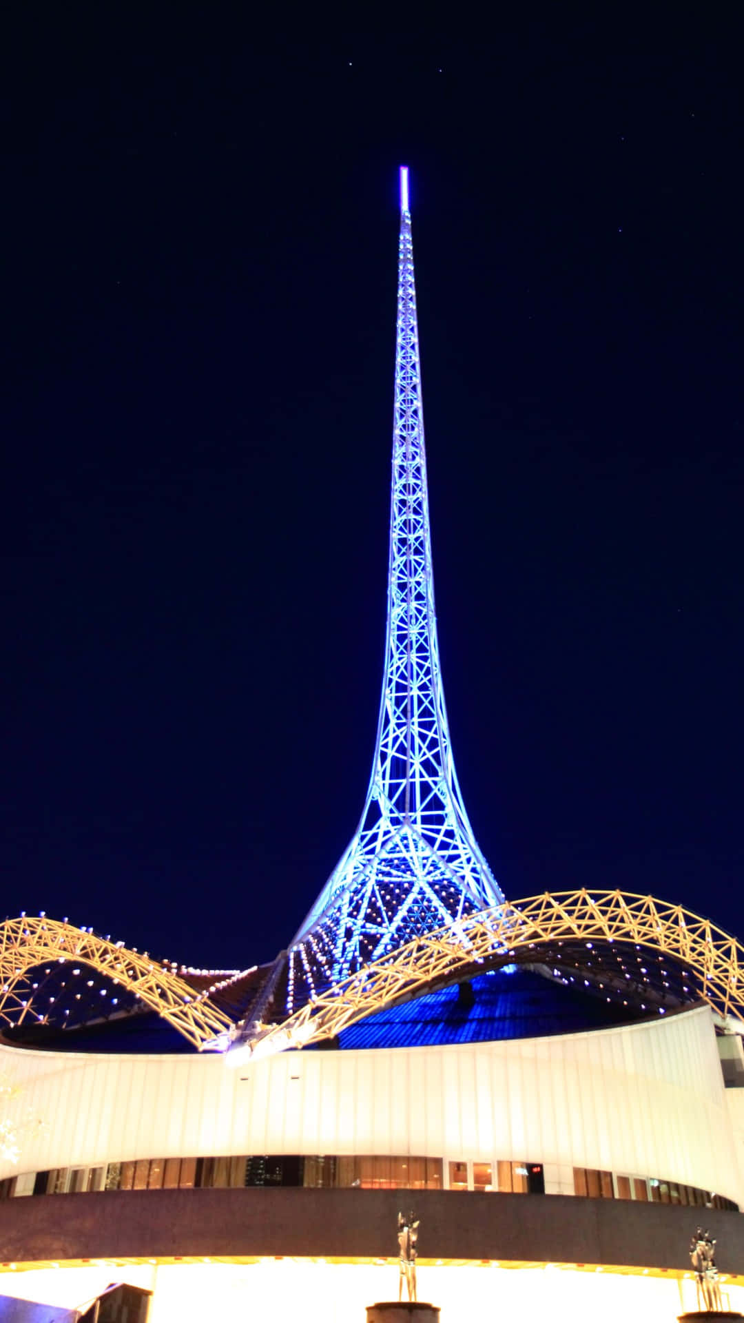 Arts Centre Melbourne, spire, night, Full HD Phone Wallpaper