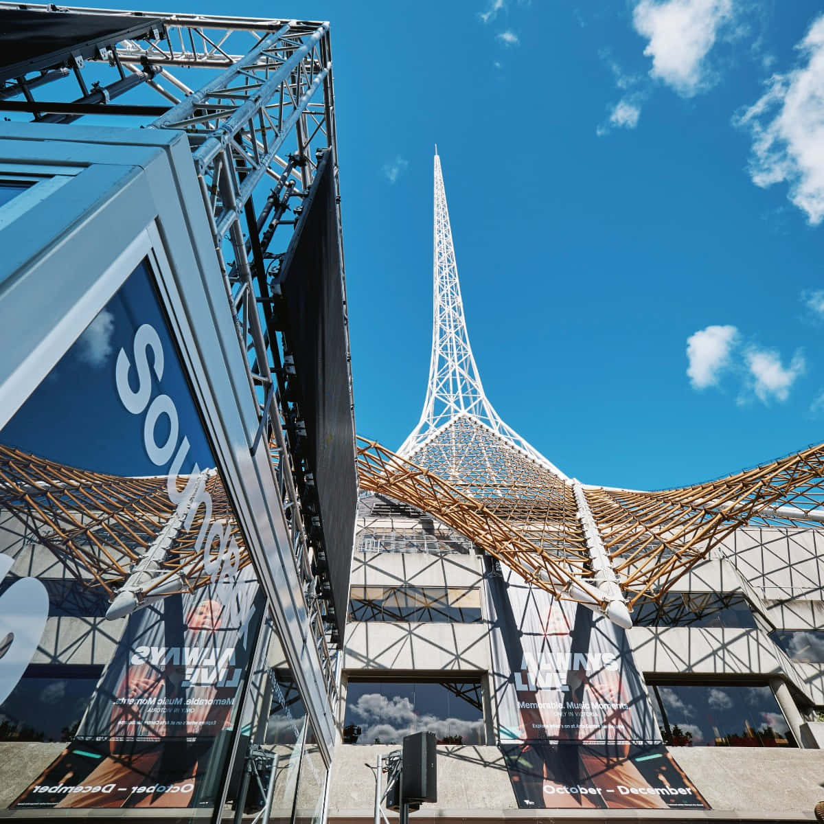 Arts Centre Melbourne, spire, facade, SD Desktop Wallpaper