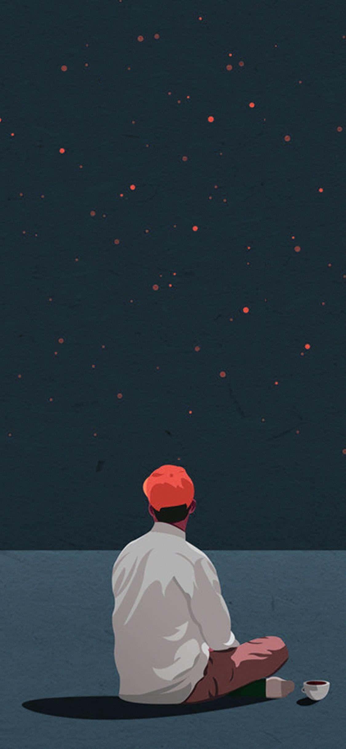 Loner, white shirt, dark floor, Full HD Phone Wallpaper