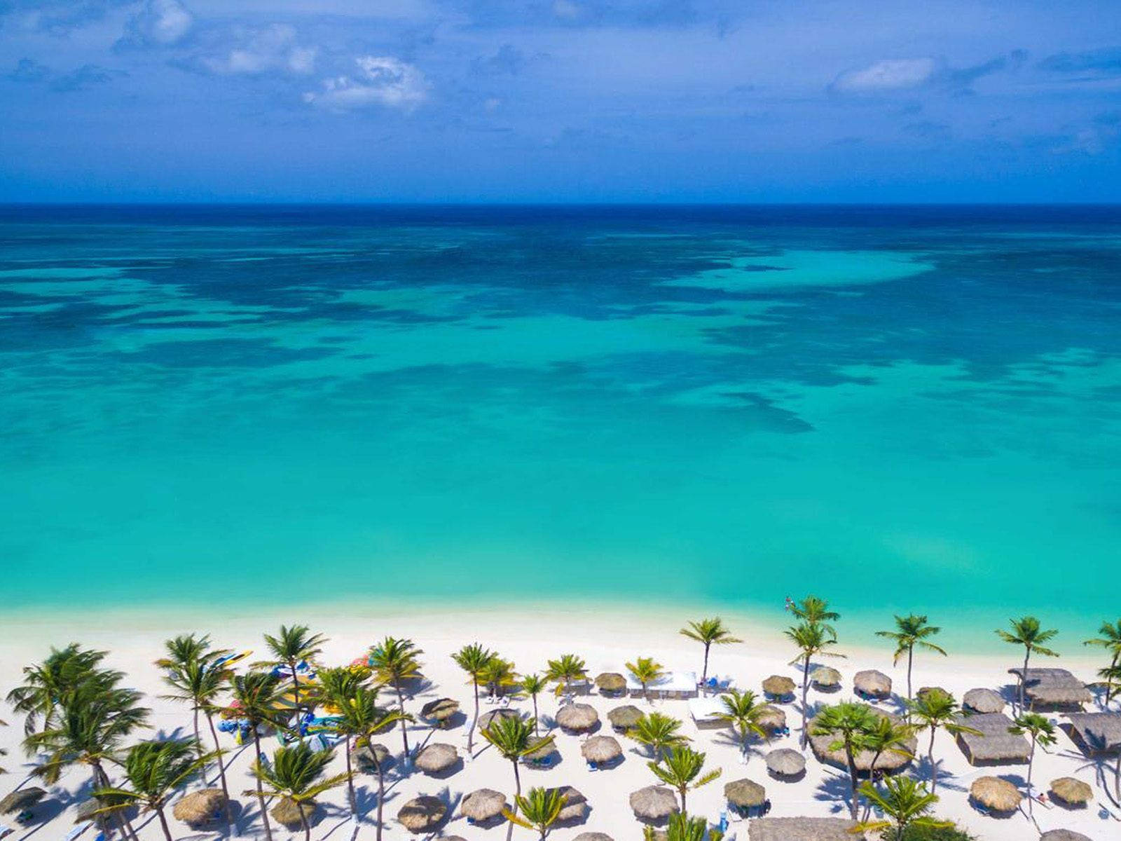 Aruba, turquoise waters, white sand, HD Desktop Wallpaper