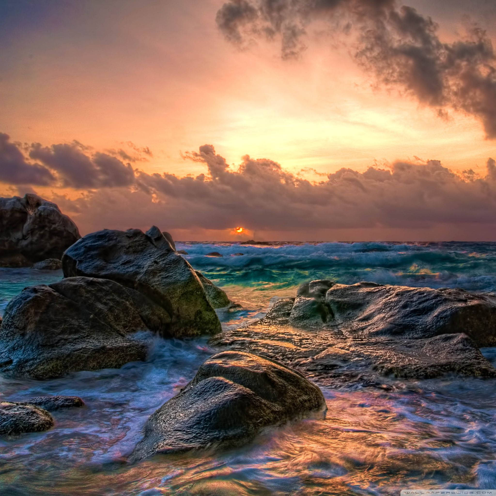 Aruba, Ocean Sunrise, Sunset, Full HD Desktop Wallpaper