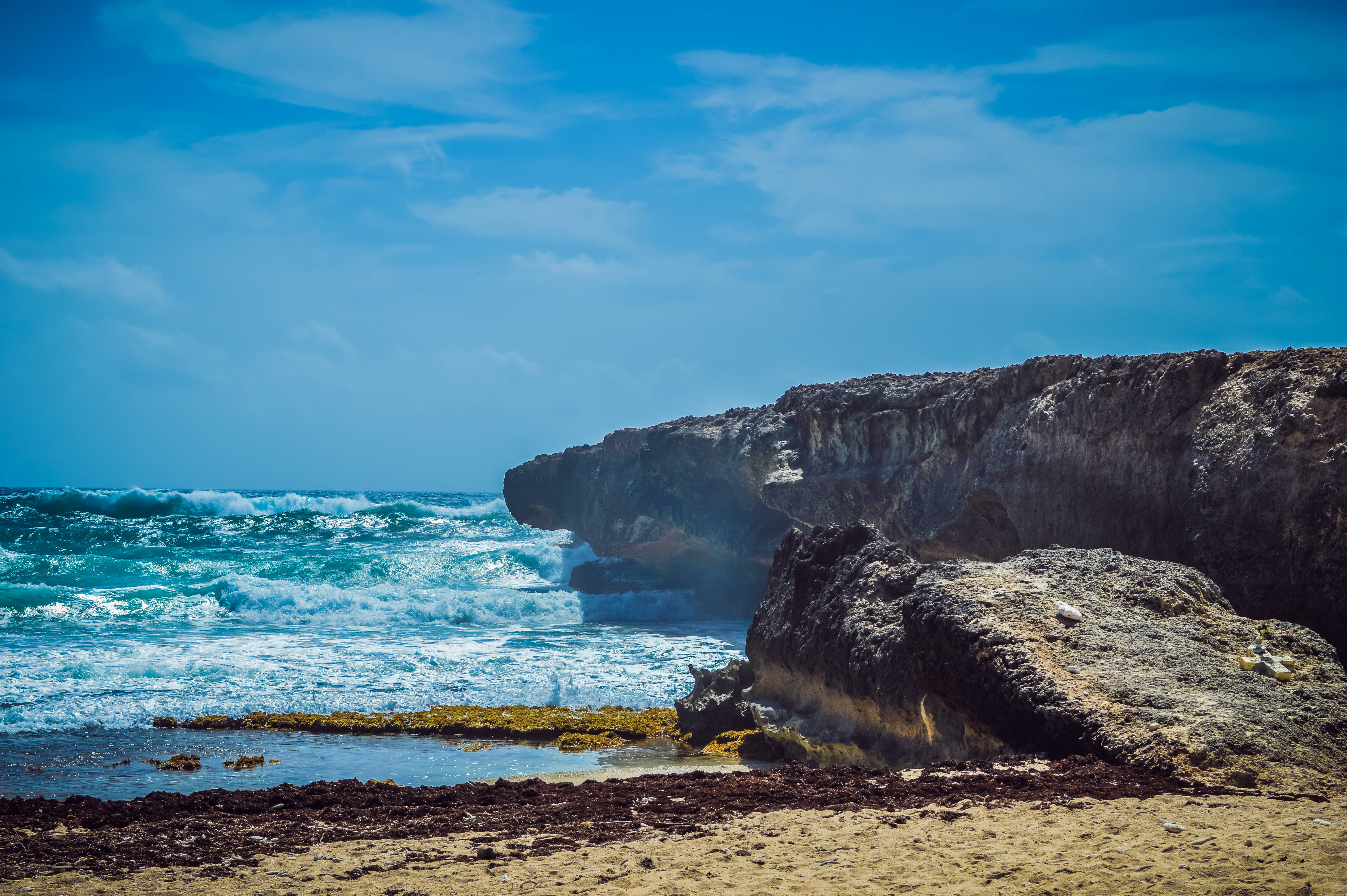 Aruba, rock formations, turquoise waves, 5K Desktop Wallpaper
