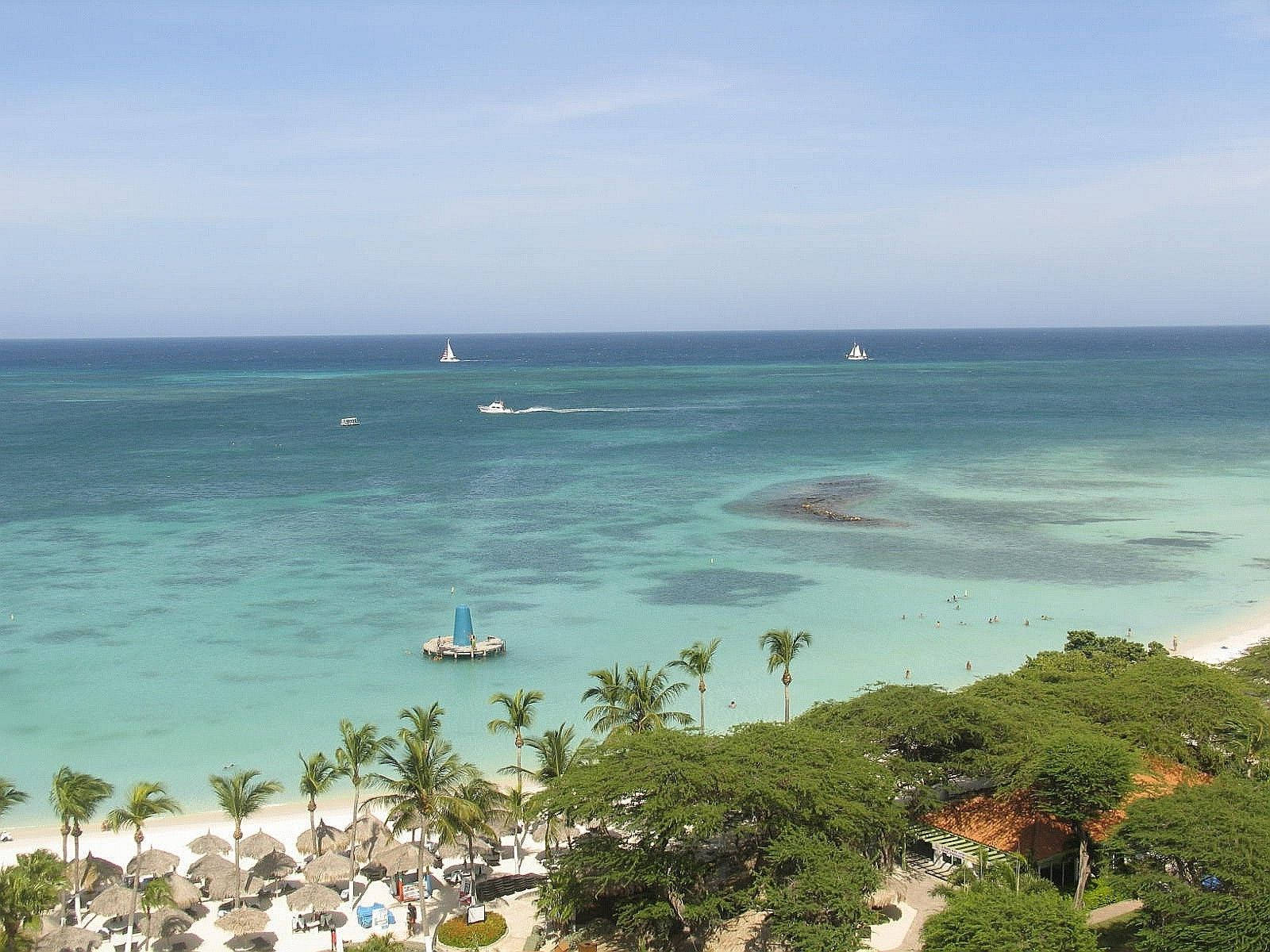 Aruba, sea coast, tropical beach, HD Desktop Wallpaper