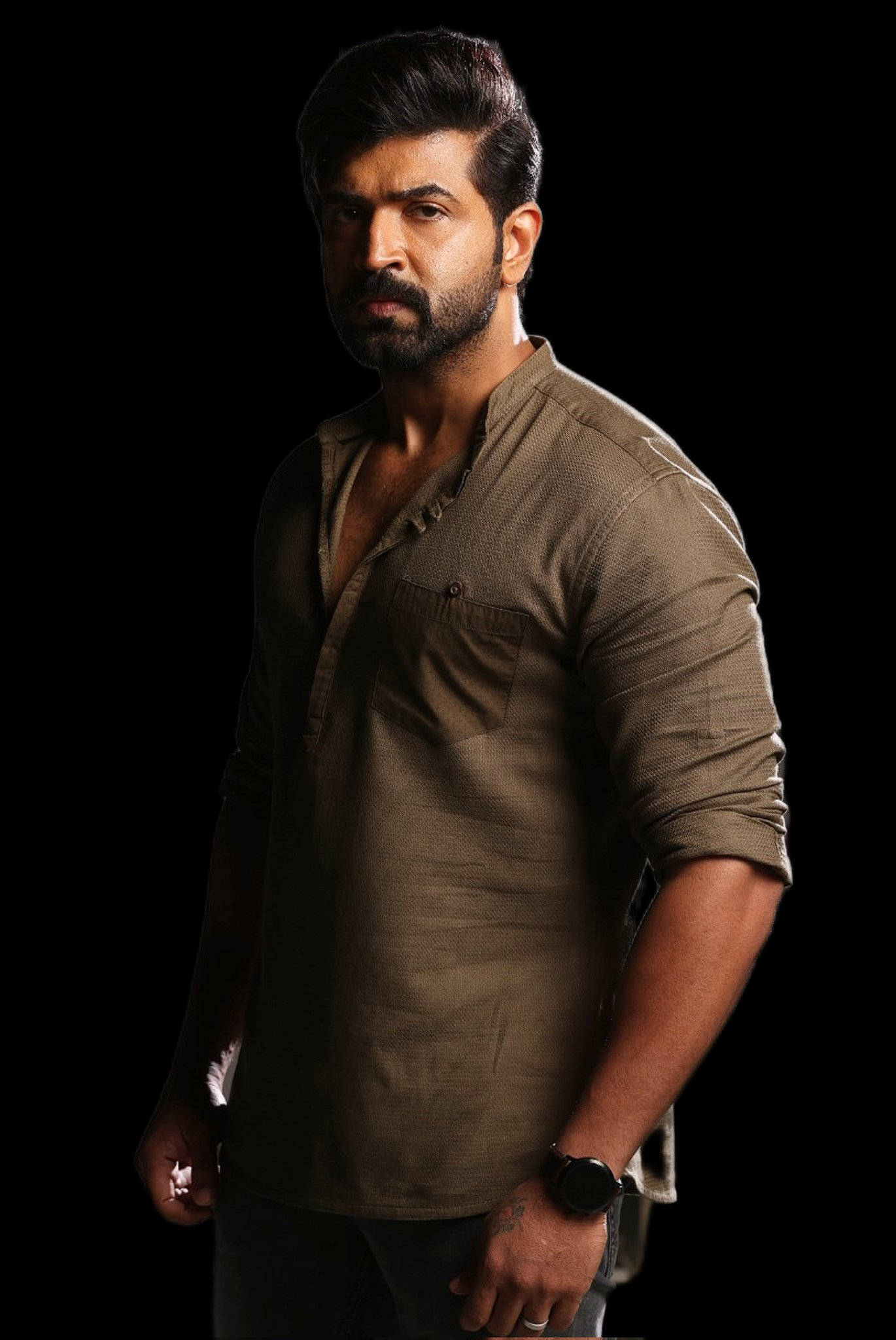 Arun Vijay, beard, styled hair, Full HD Phone Wallpaper