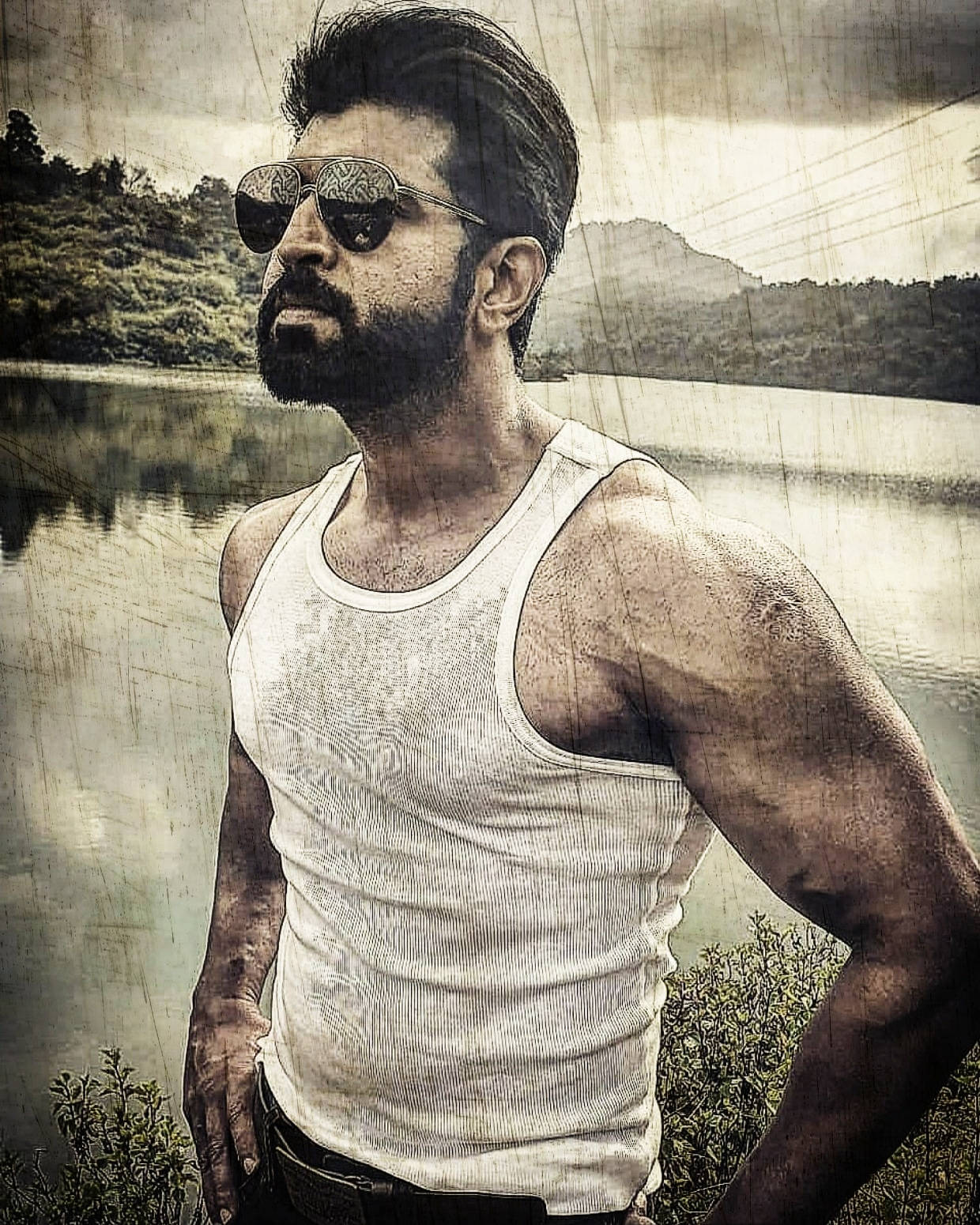 Arun Vijay, beard, sunglasses, HD Phone Wallpaper