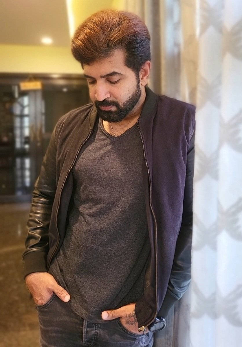 Arun Vijay, beard, styled hair, SD Phone Wallpaper