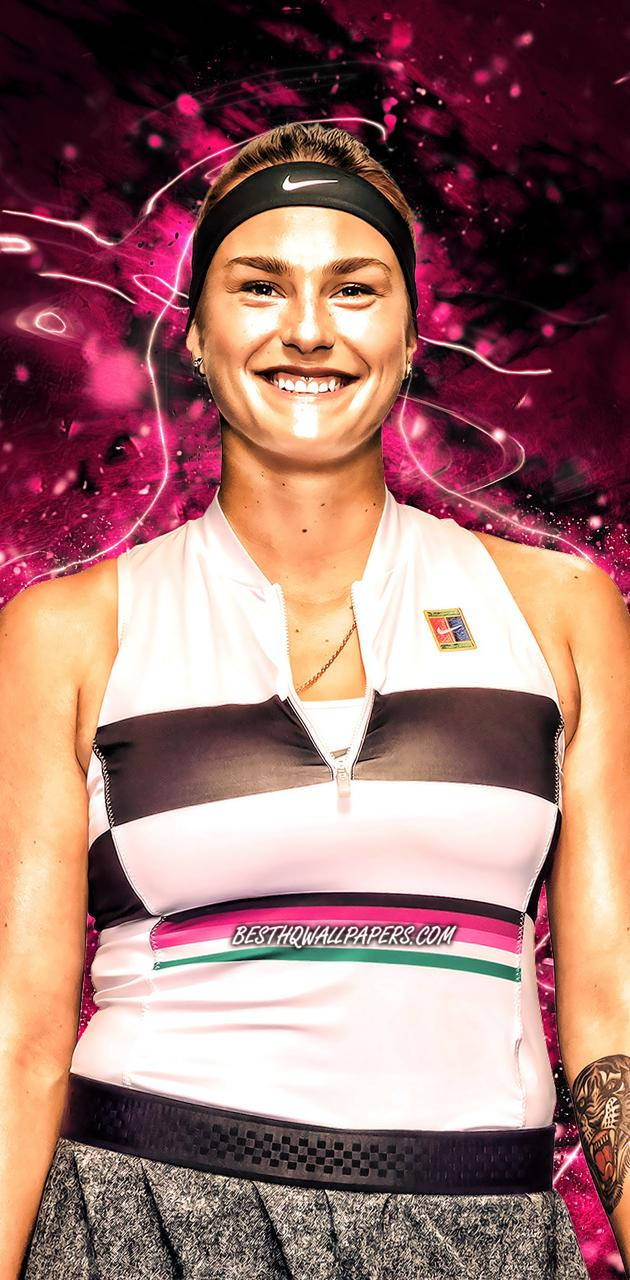 Aryna Sabalenka, pink aura, vibrant pink cosmic background, HD Phone Wallpaper