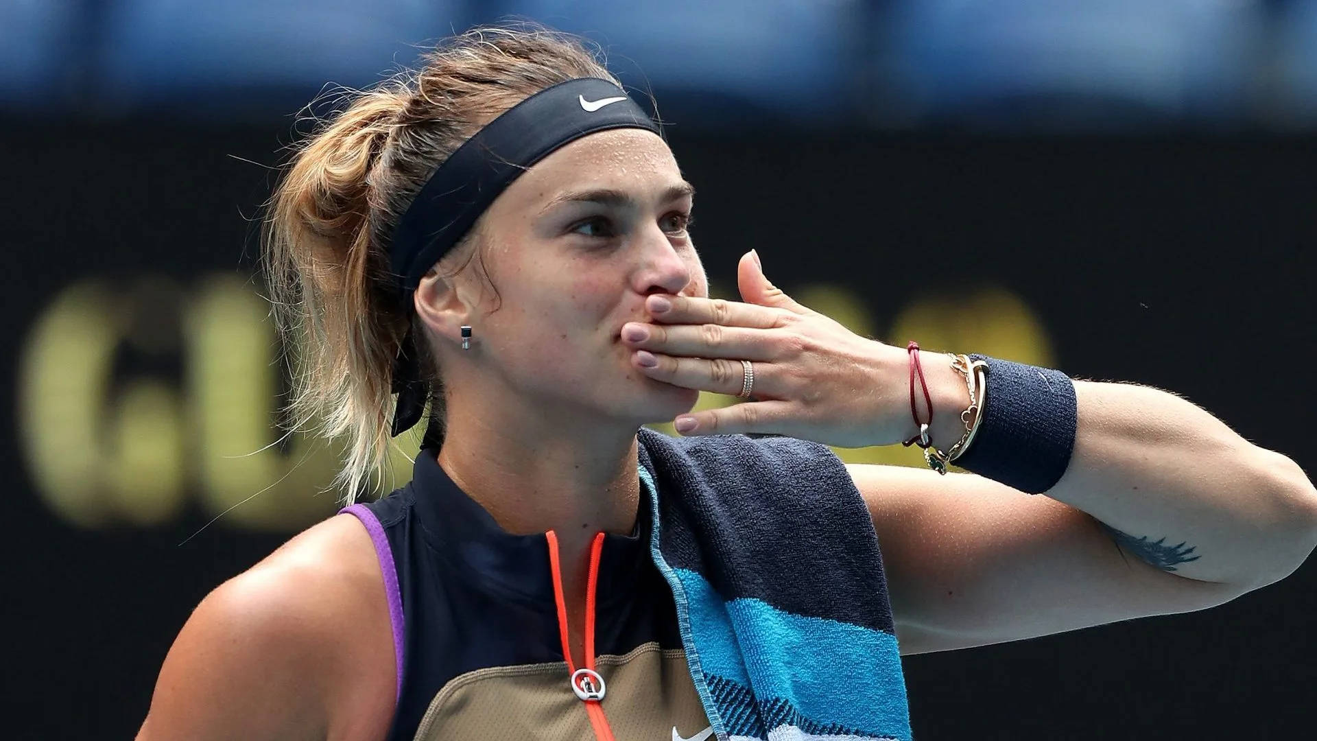 Aryna Sabalenka, tennis player, headband, Full HD Desktop Wallpaper