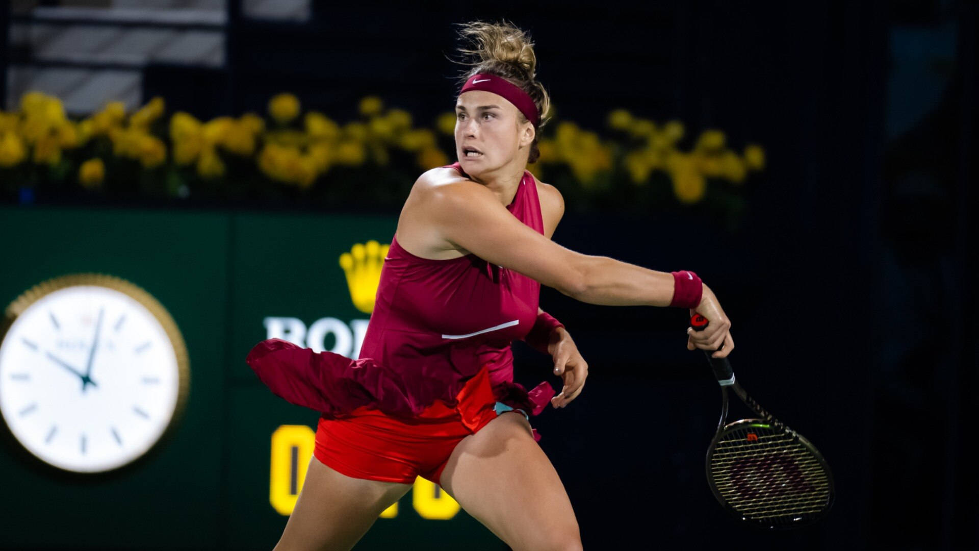 Aryna Sabalenka, all-red outfit, tennis player, Full HD Desktop Wallpaper