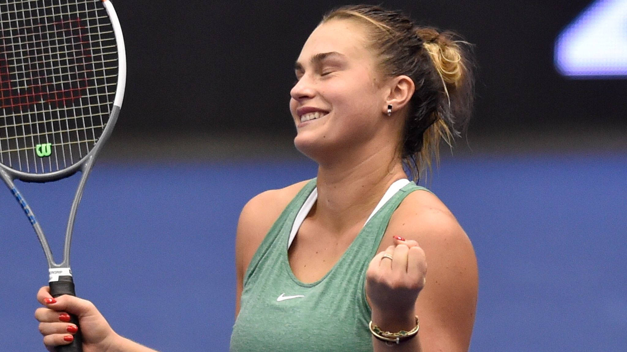 Aryna Sabalenka, tennis player, racket, Full HD Desktop Wallpaper