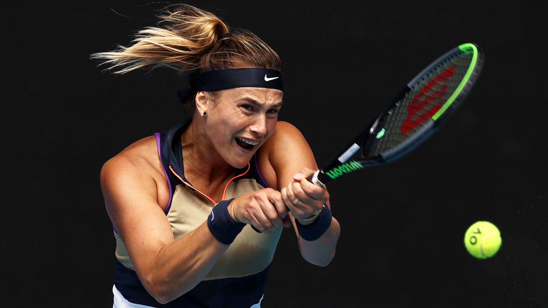 Aryna Sabalenka, tennis player, racket, Full HD Desktop Wallpaper
