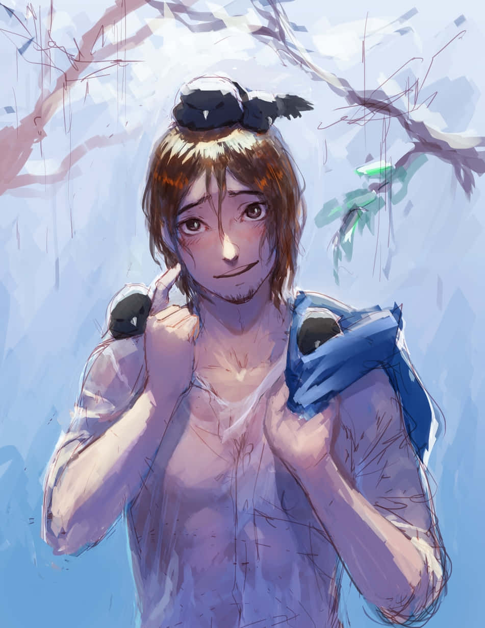Asahi Azumane, brown hair, black bow, SD Phone Wallpaper