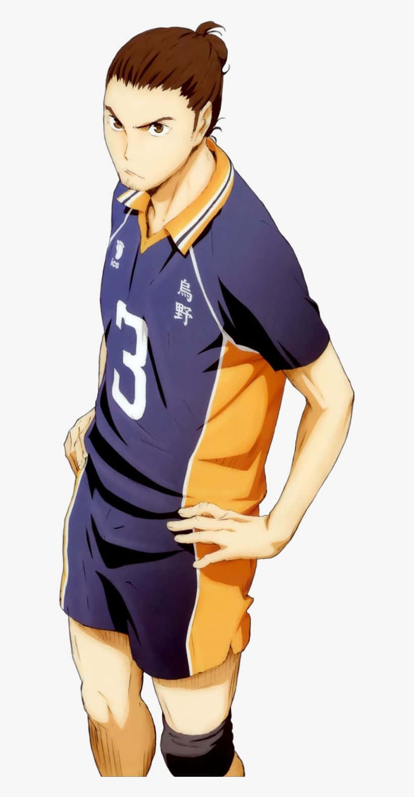 Asahi Azumane, blue and orange uniform, number 3, HD Phone Wallpaper