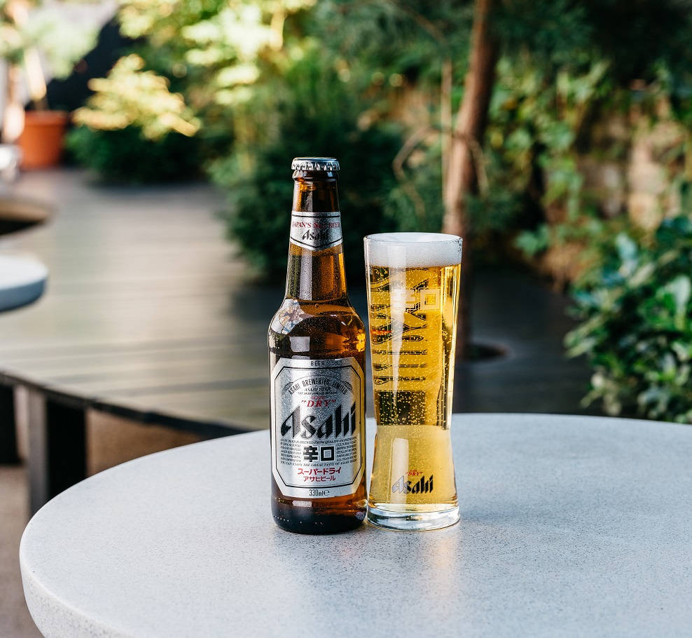Asahi Super Dry, beer bottle, glass, SD Desktop Wallpaper