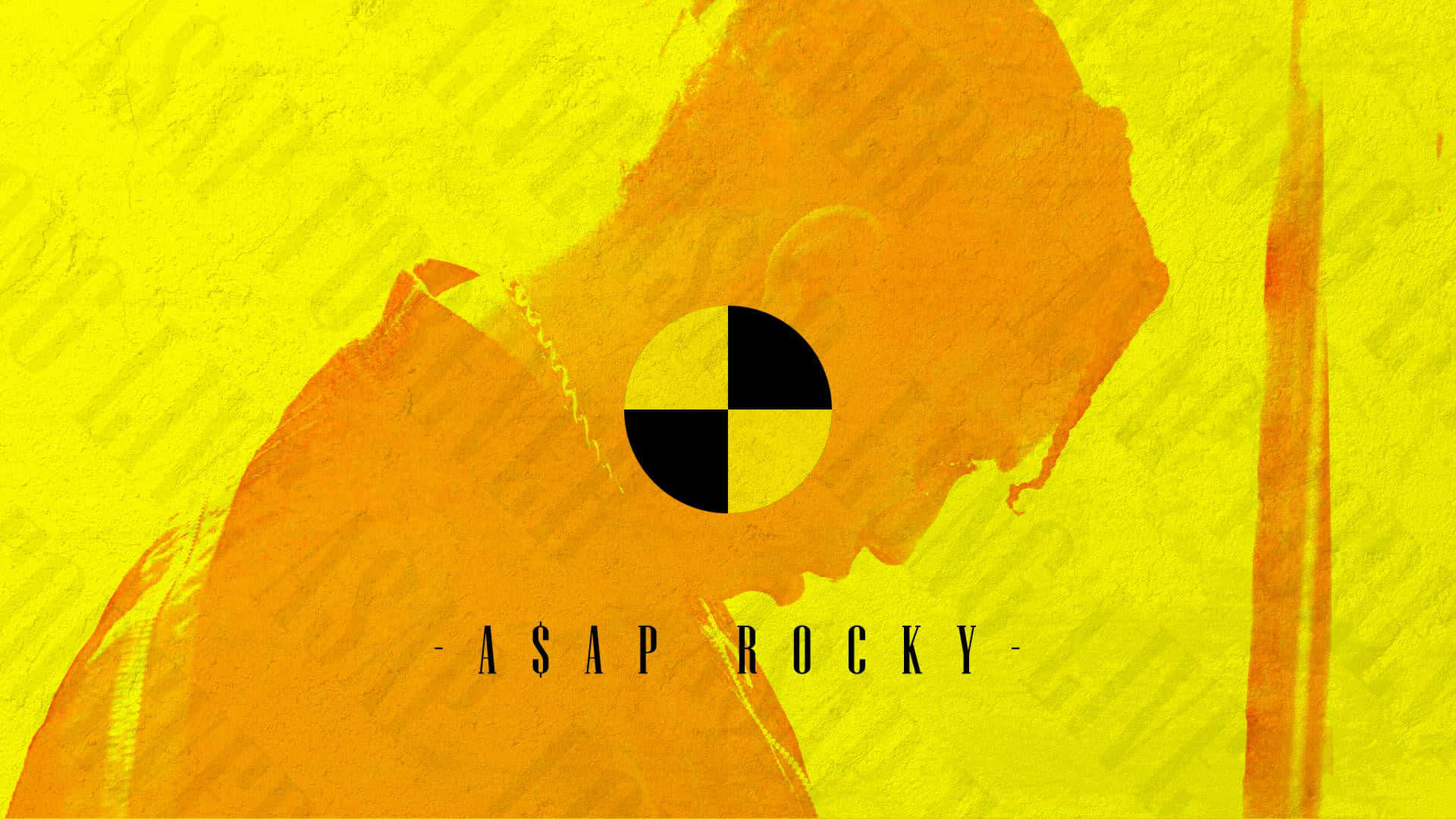 Asap Rocky, orange silhouette, vibrant yellow background, Full HD Desktop Wallpaper