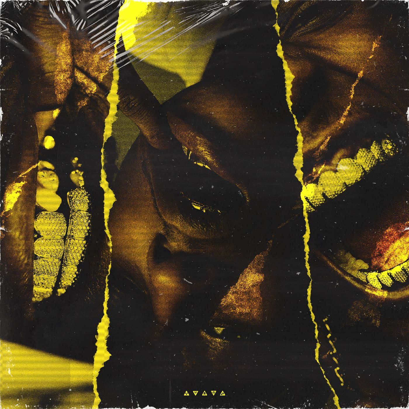 Asap Rocky, glowing yellow teeth, cracks in the skin, HD Desktop Wallpaper