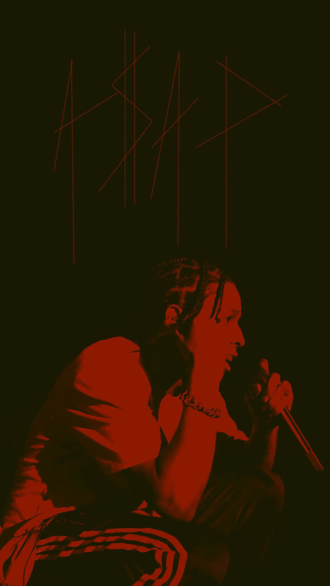 Asap Rocky, TESTING, red-lit silhouette, Full HD Phone Wallpaper