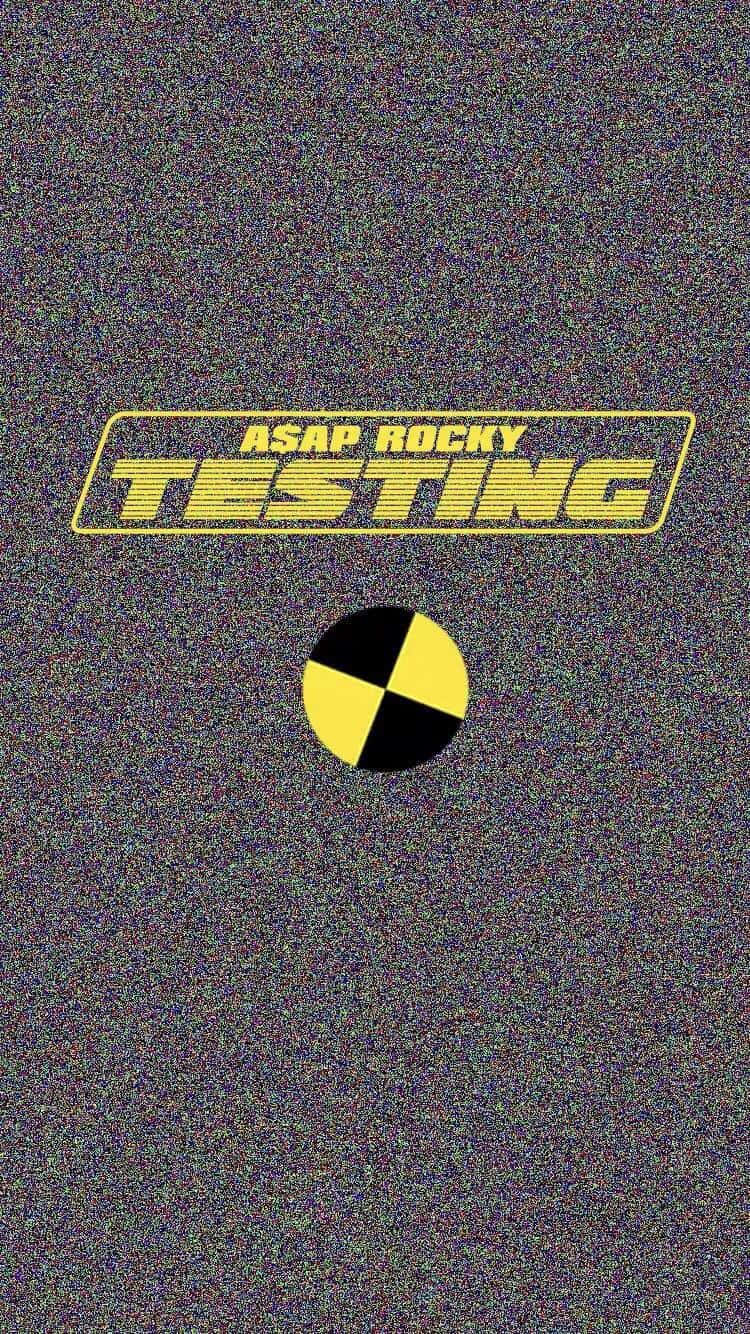 ASAP ROCKY TESTING, yellow text, black and yellow segmented circle, HD Phone Wallpaper