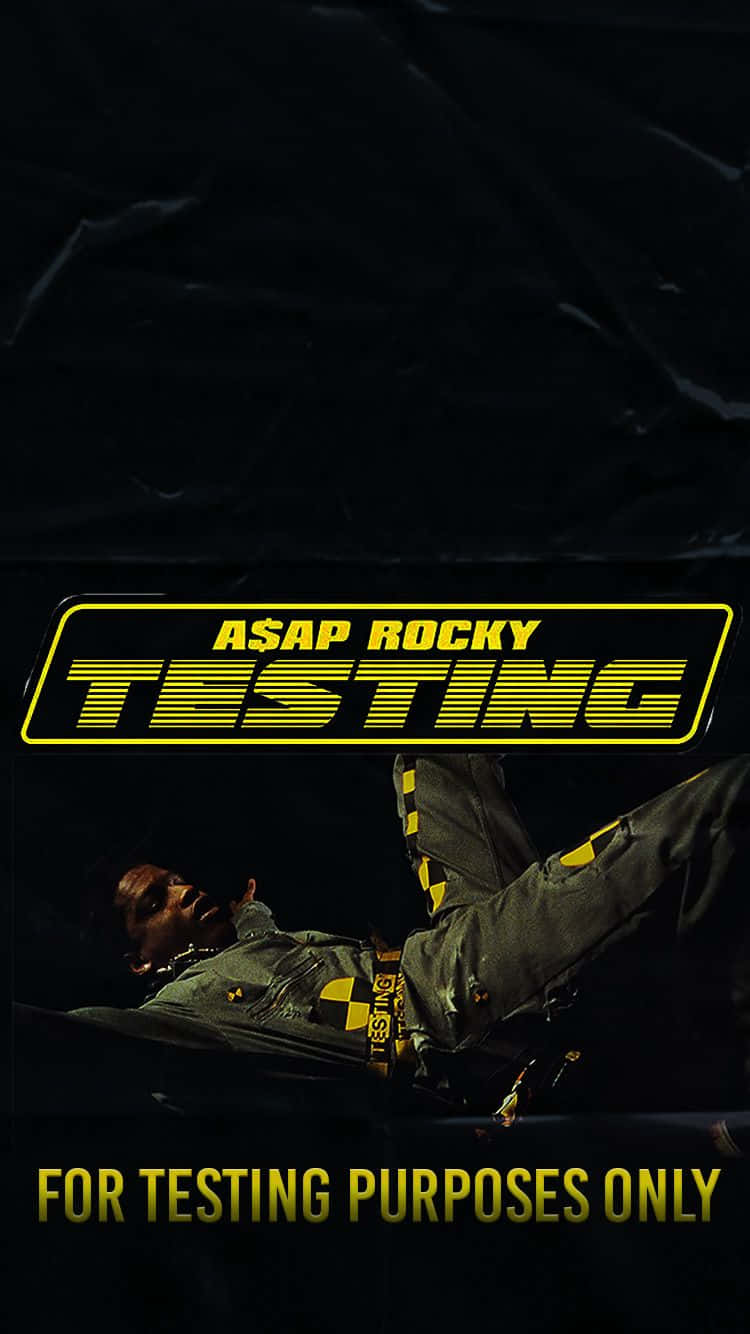 ASAP Rocky, yellow-accented gear, glowing neon text, HD Phone Wallpaper