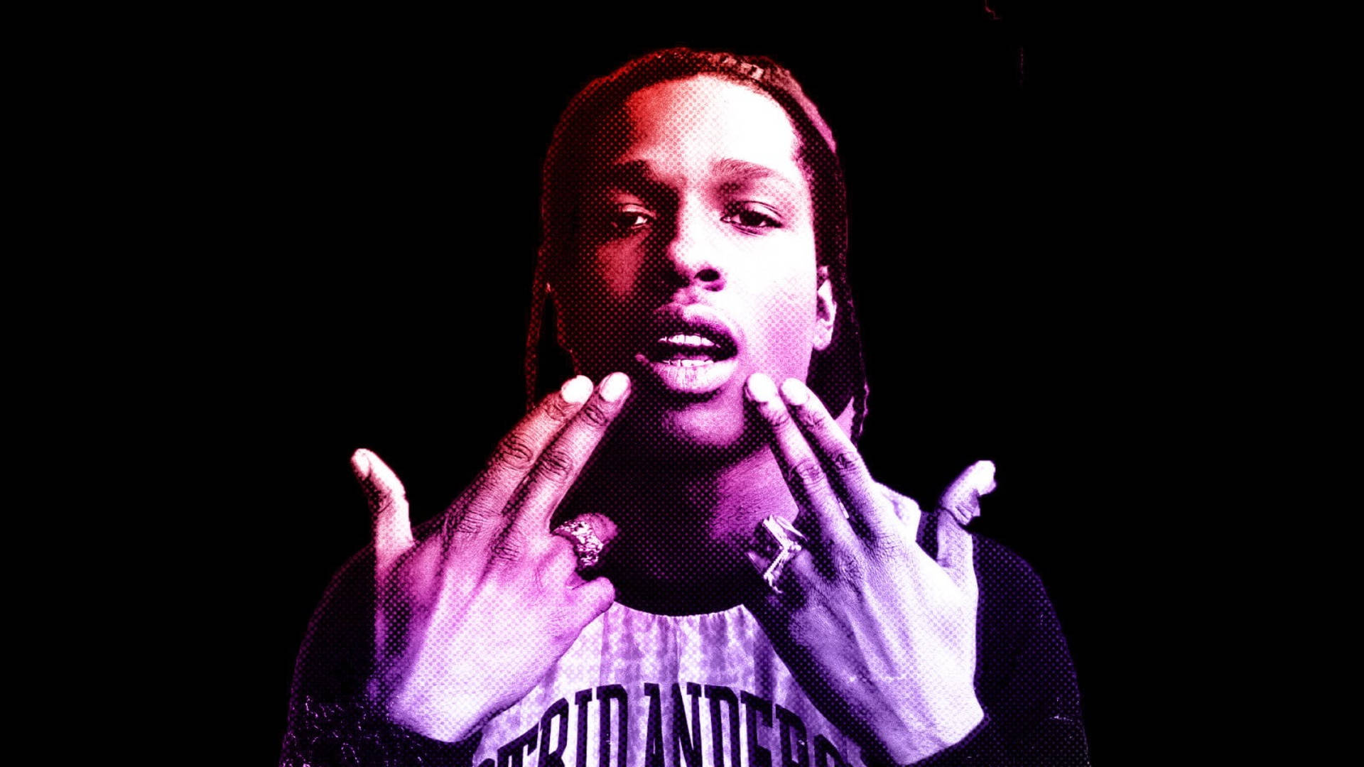Asap Rocky, purple, black, Full HD Desktop Wallpaper