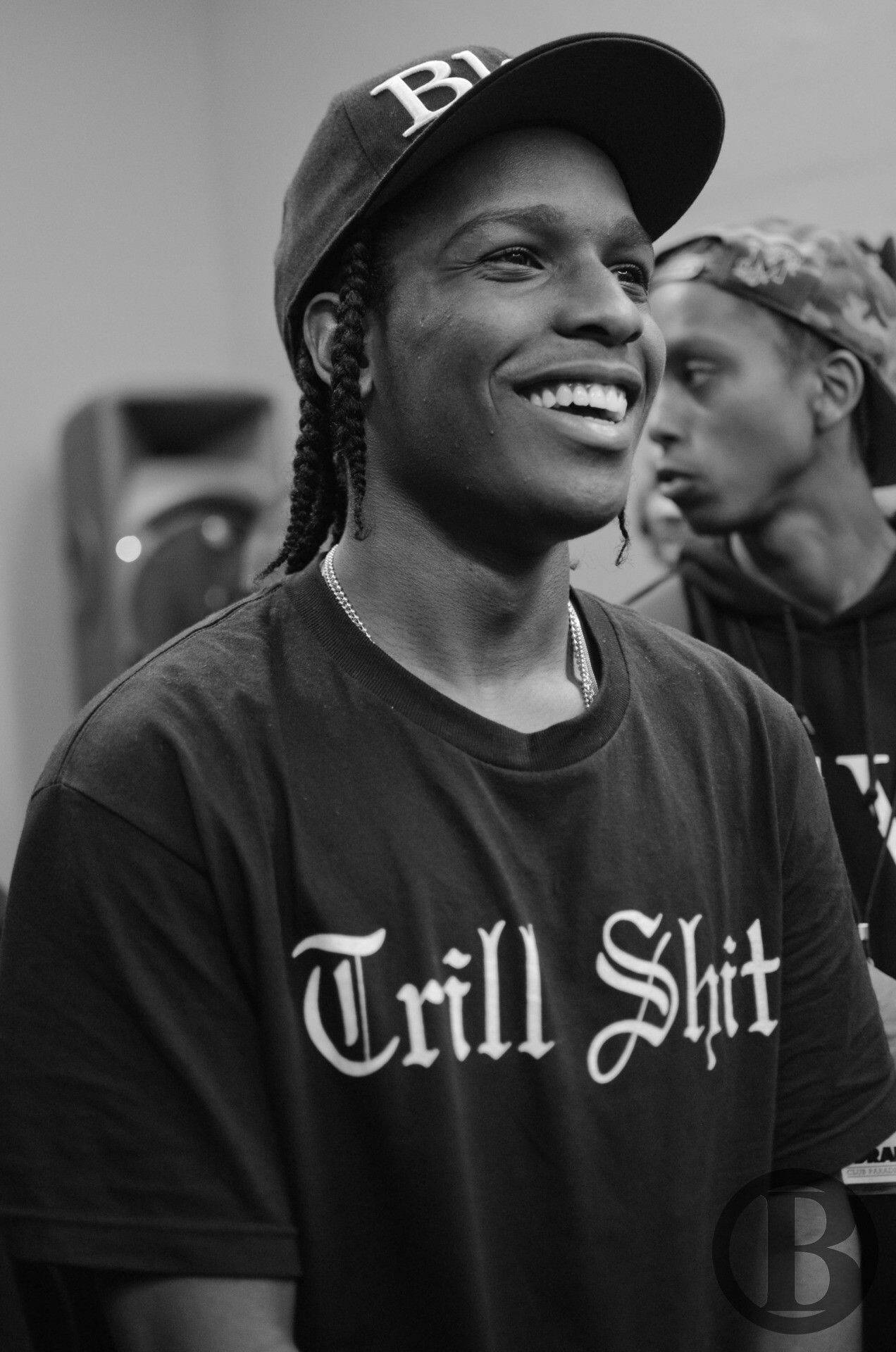 ASAP Rocky, Trill Shit t-shirt, braids, Full HD Phone Wallpaper