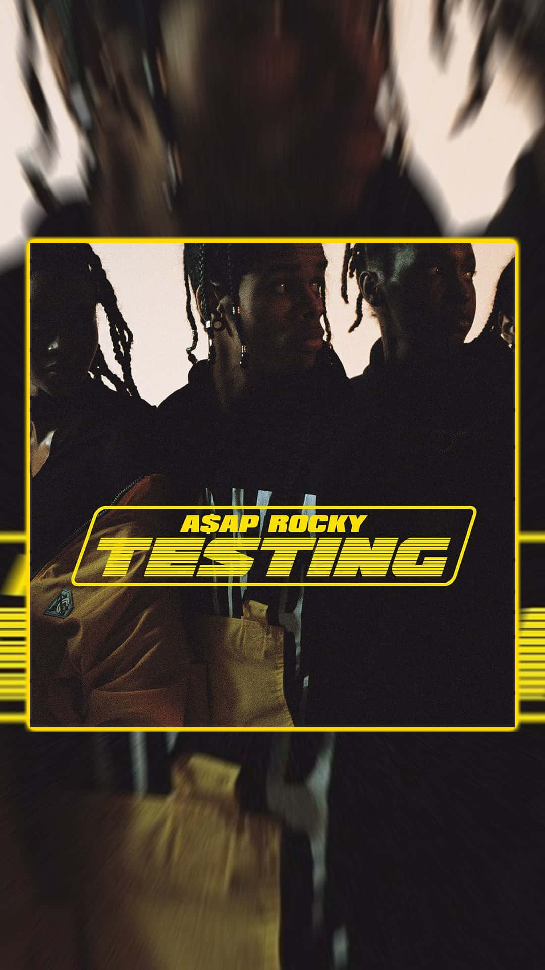 Asap Rocky, yellow square, glowing yellow frame, Full HD Phone Wallpaper