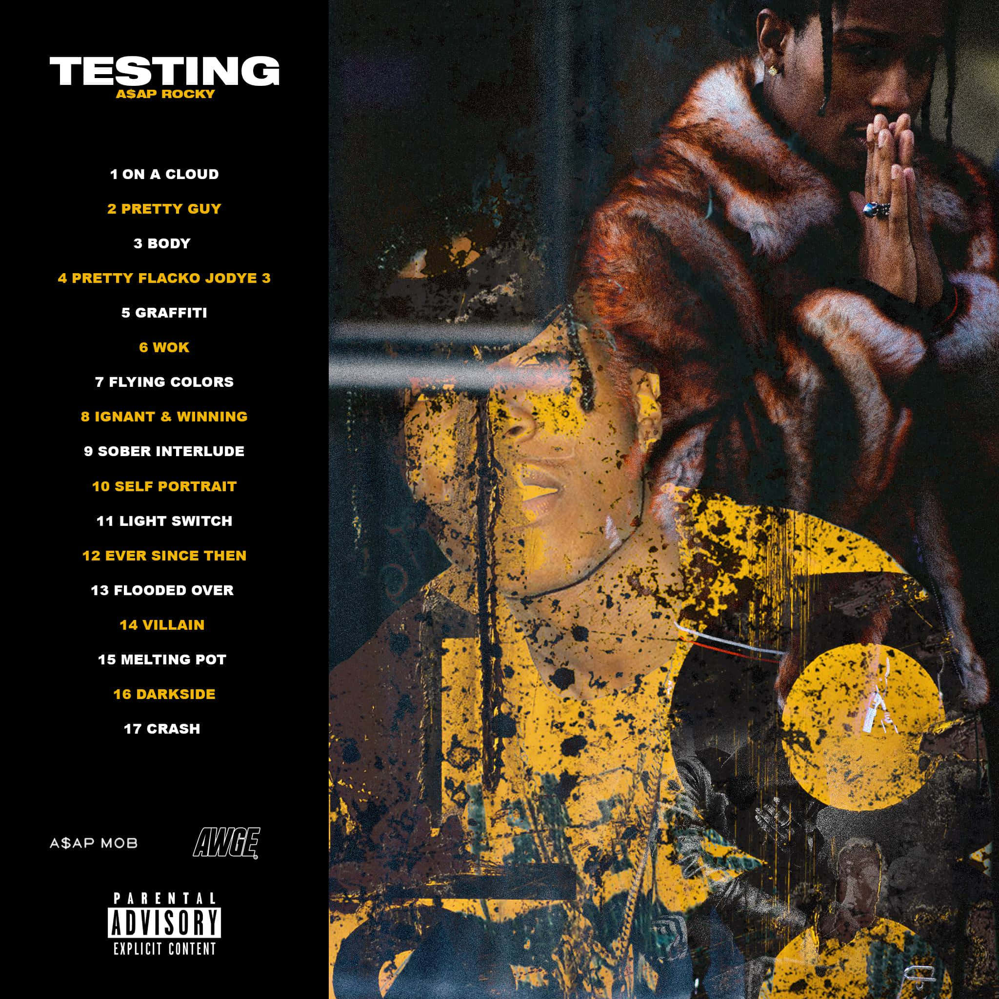 ASAP Rocky, fur coat, yellow paint splatters, Full HD Desktop Wallpaper