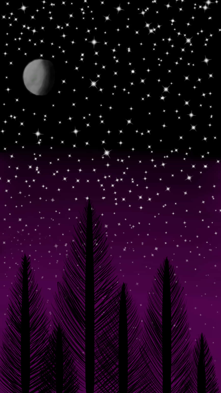 Asexual, Night Sky, Tree Silhouette, HD Phone Wallpaper