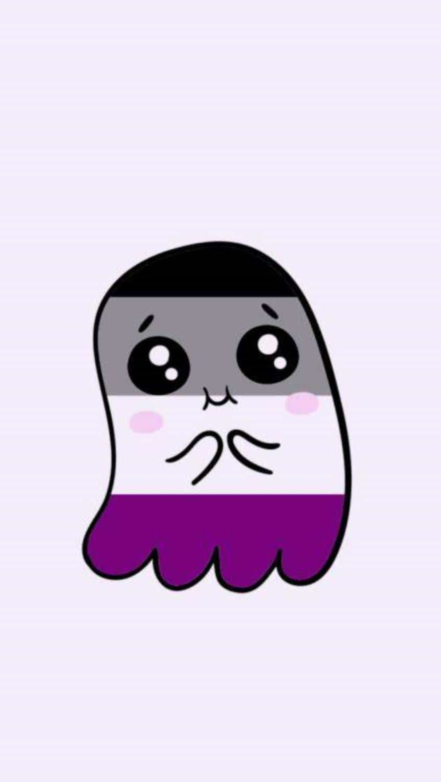 Kawaii Asexual Ghost, pastel purple, big eyes, HD Phone Wallpaper