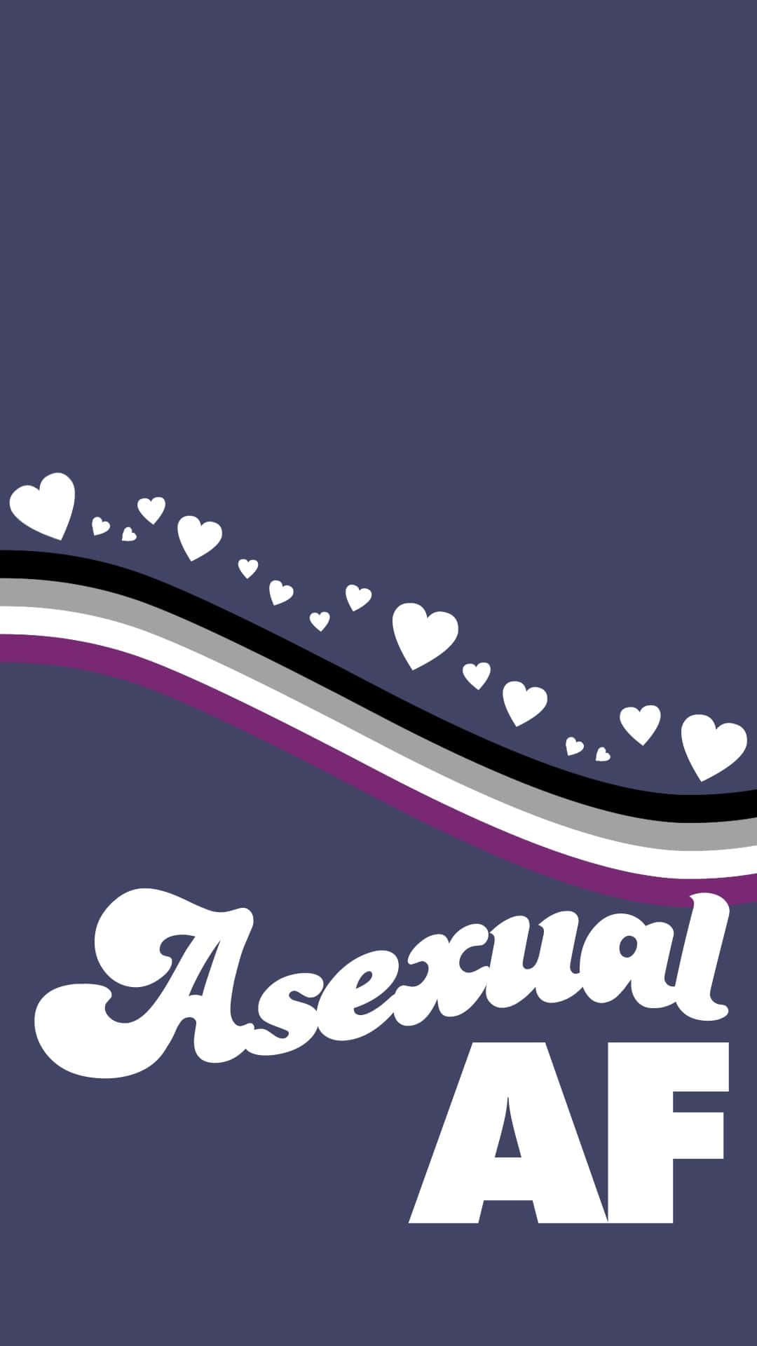 Asexual AF, asexual pride colors, dark purple background, Full HD Phone Wallpaper