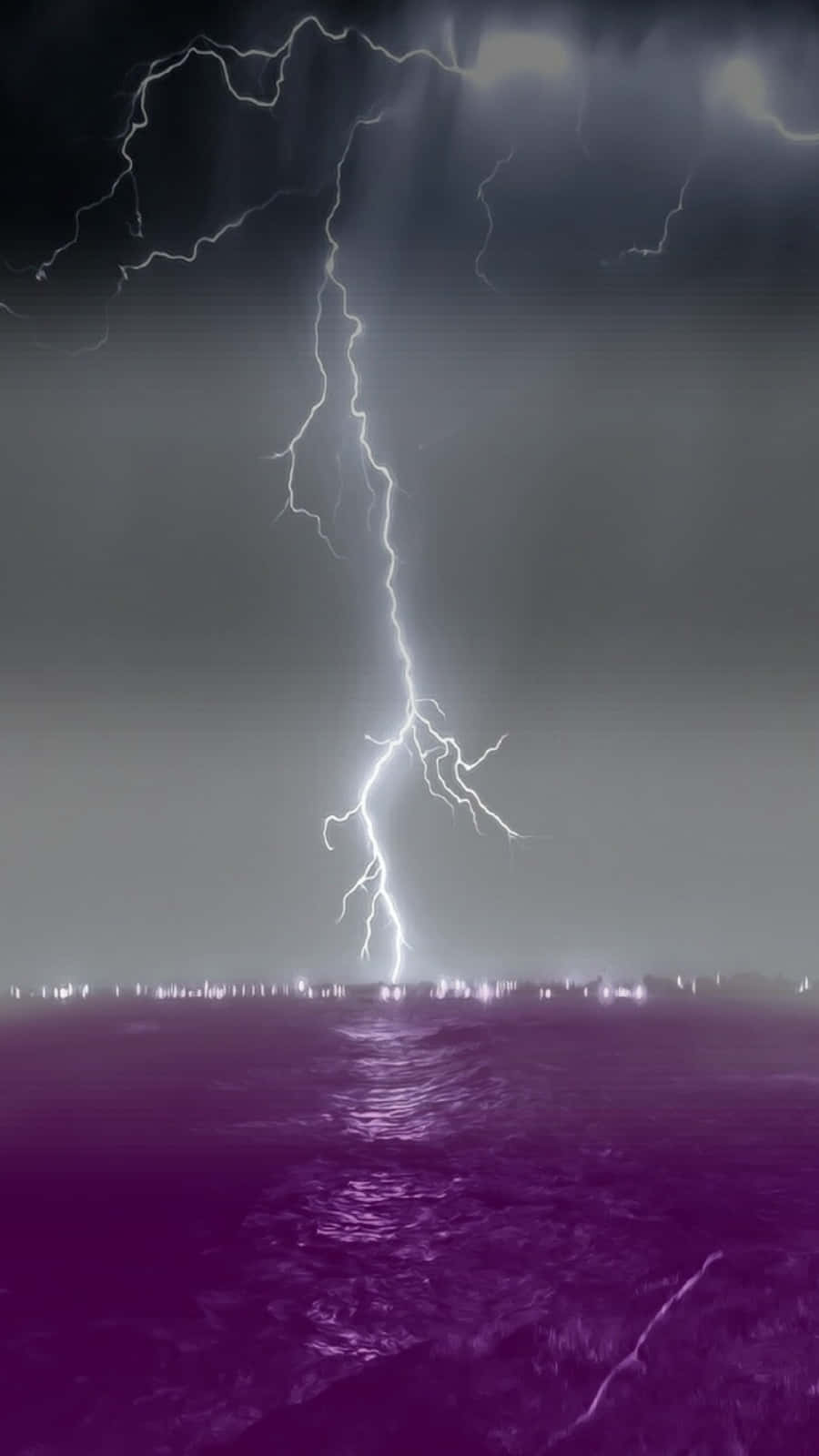 Asexual, lightning bolt, purple ocean, HD Phone Wallpaper