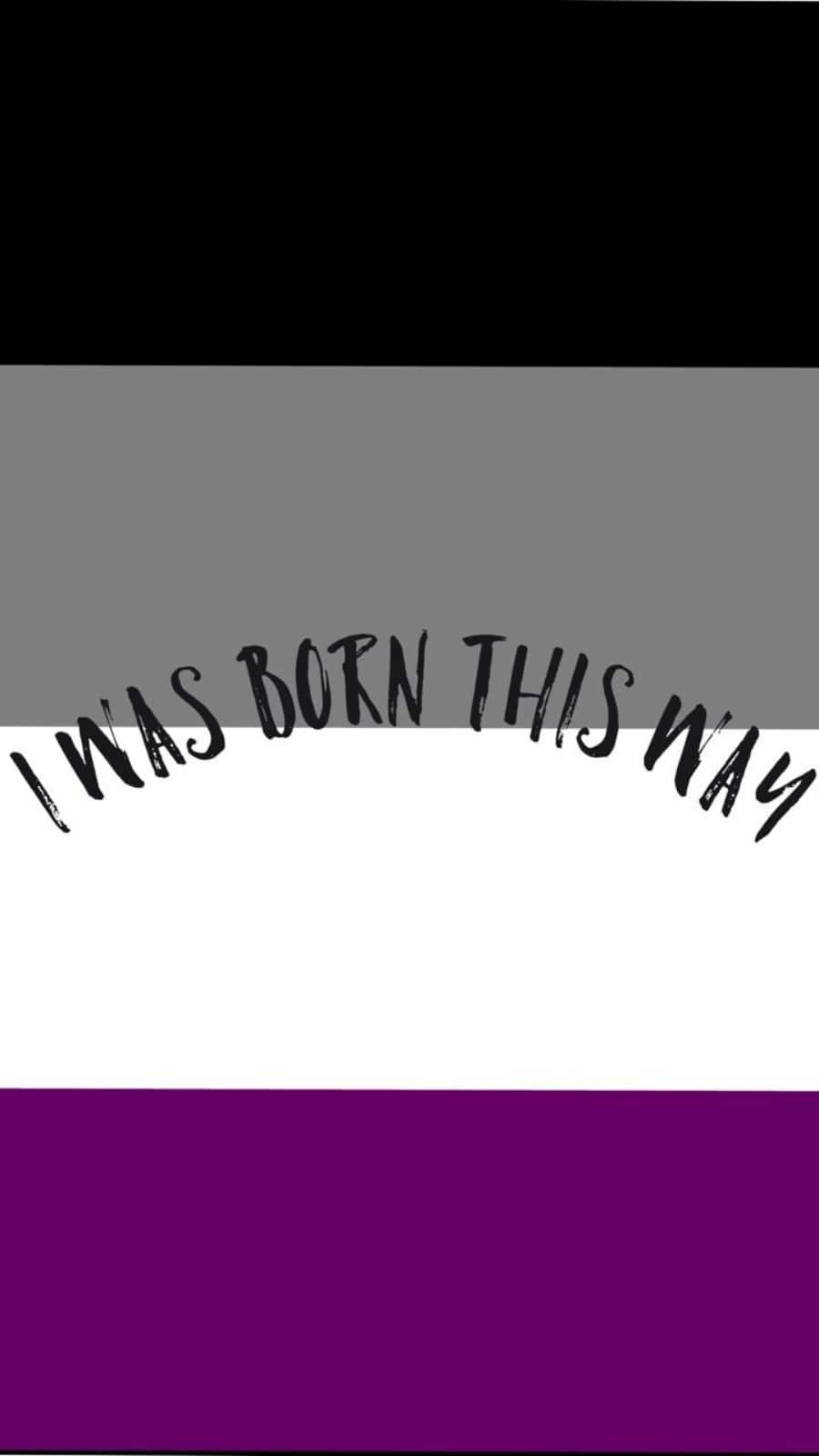asexual flag, black gray white and purple stripes, I WAS BORN THIS WAY, HD Phone Wallpaper